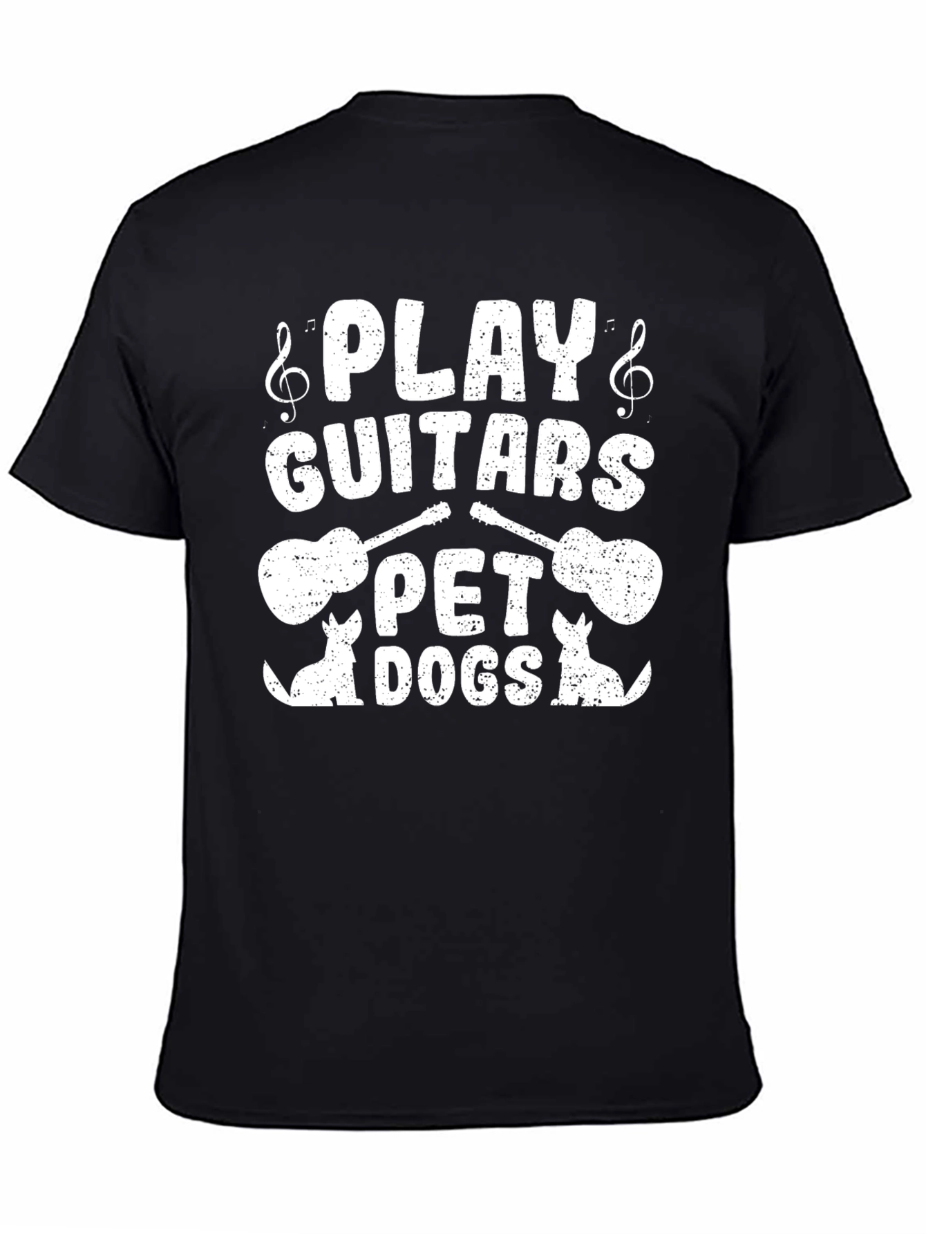 Black Play Guitars Pet Dogs T-Shirt view 4