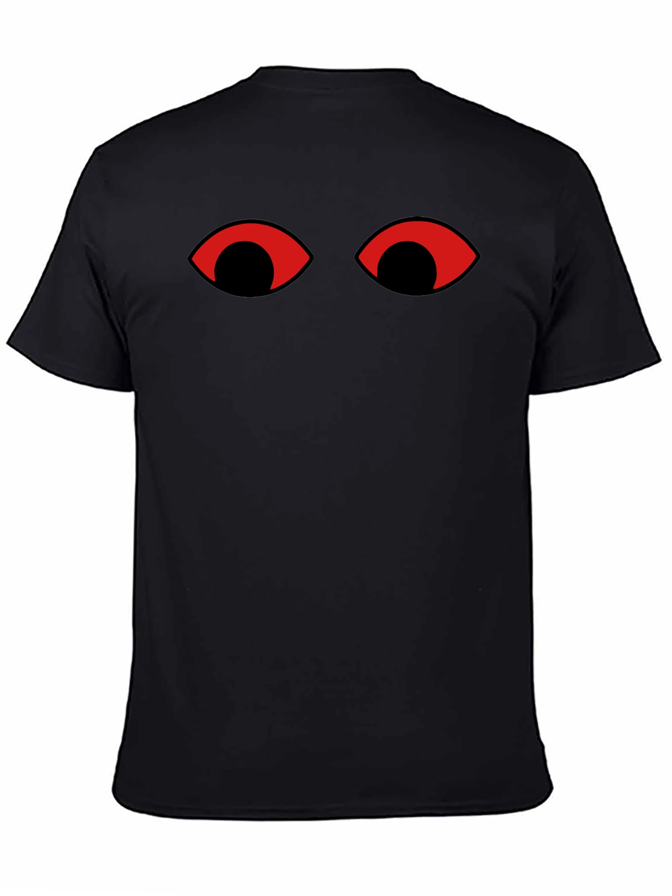 Black Mysterious Eyes Graphic Tee - Black Cotton T-Shirt view 4