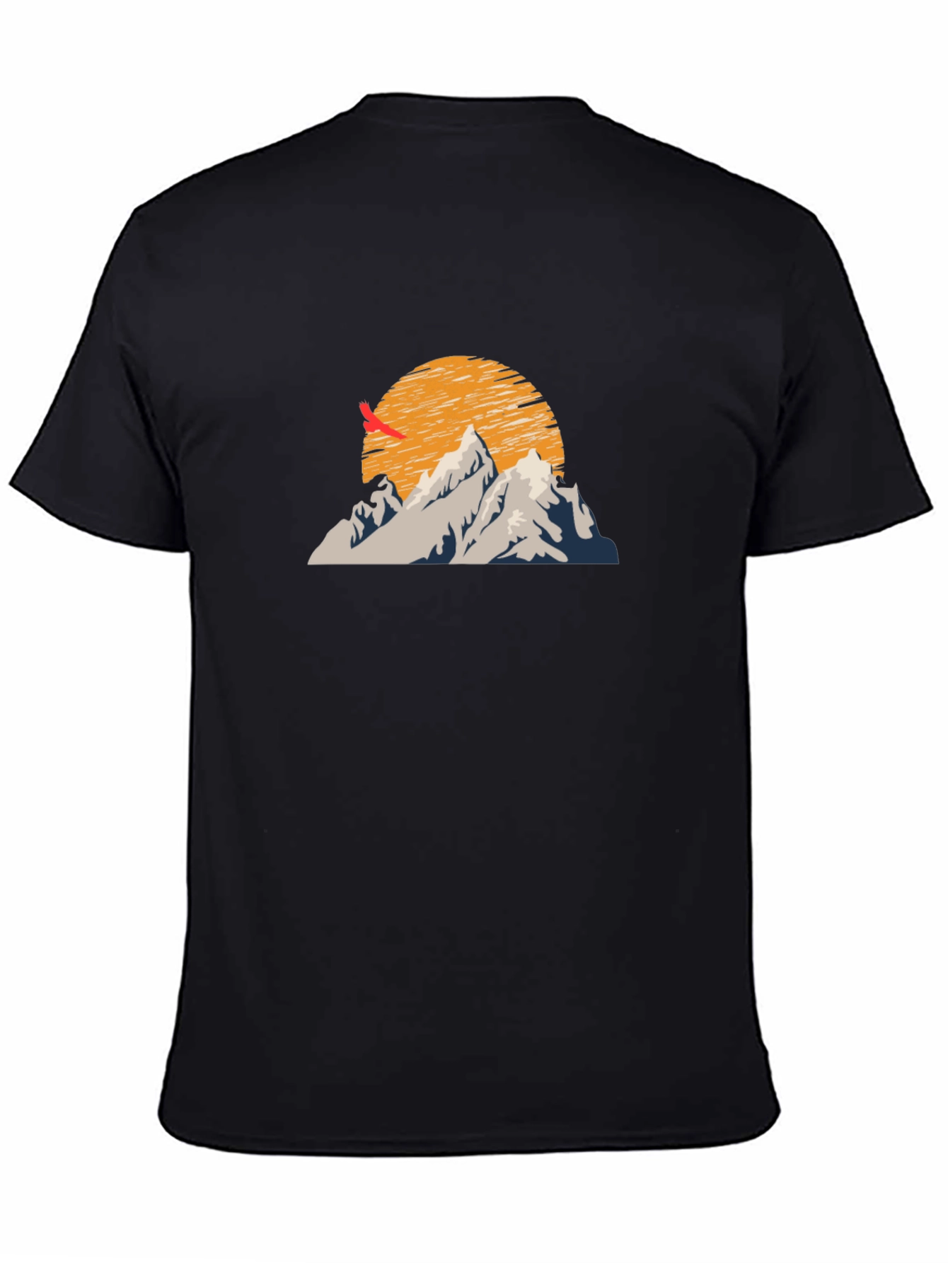Black Mountain Sunset Graphic Tee - Stylish Black T-Shirt view 4