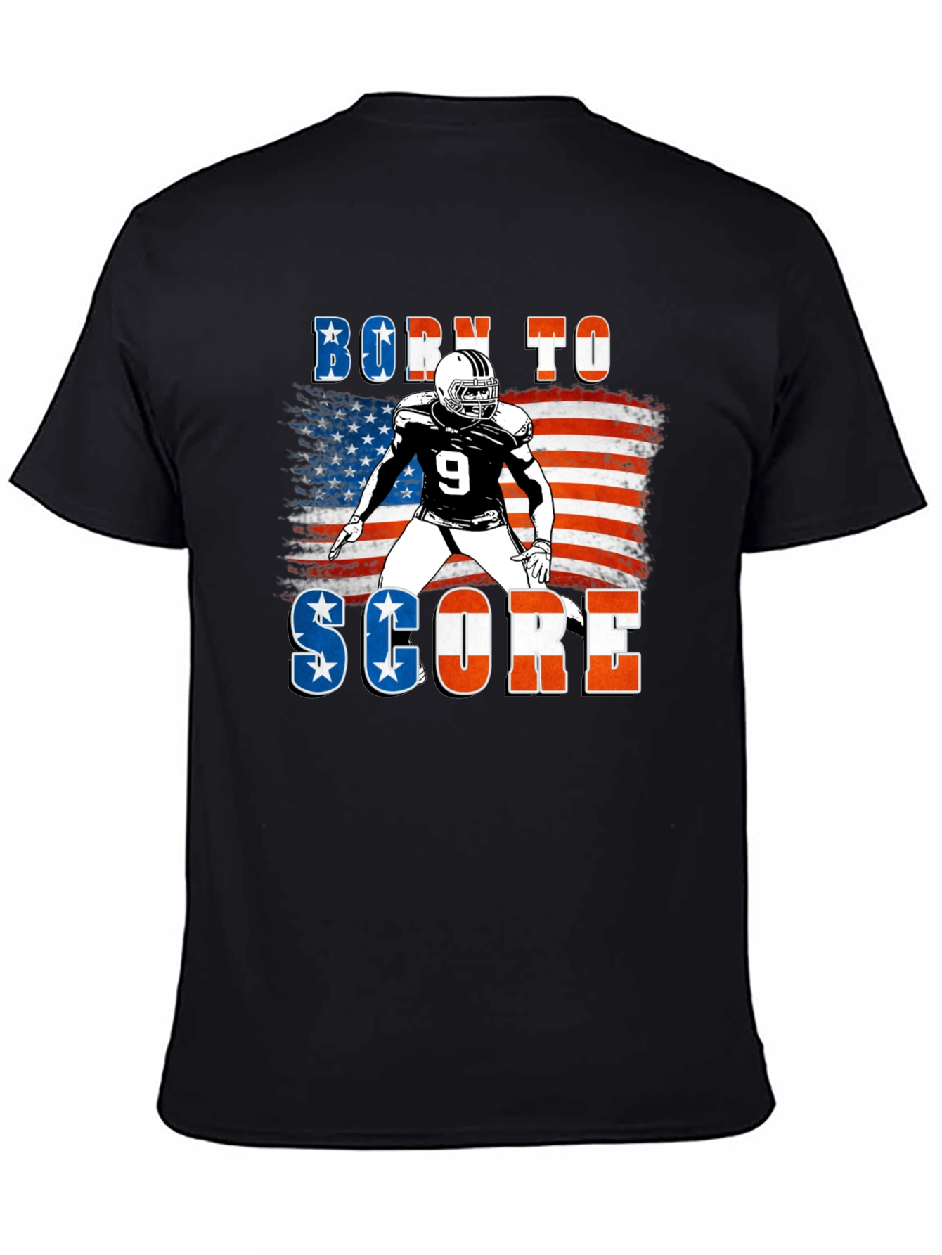 Black Born To Score Football Graphic Tee view 4