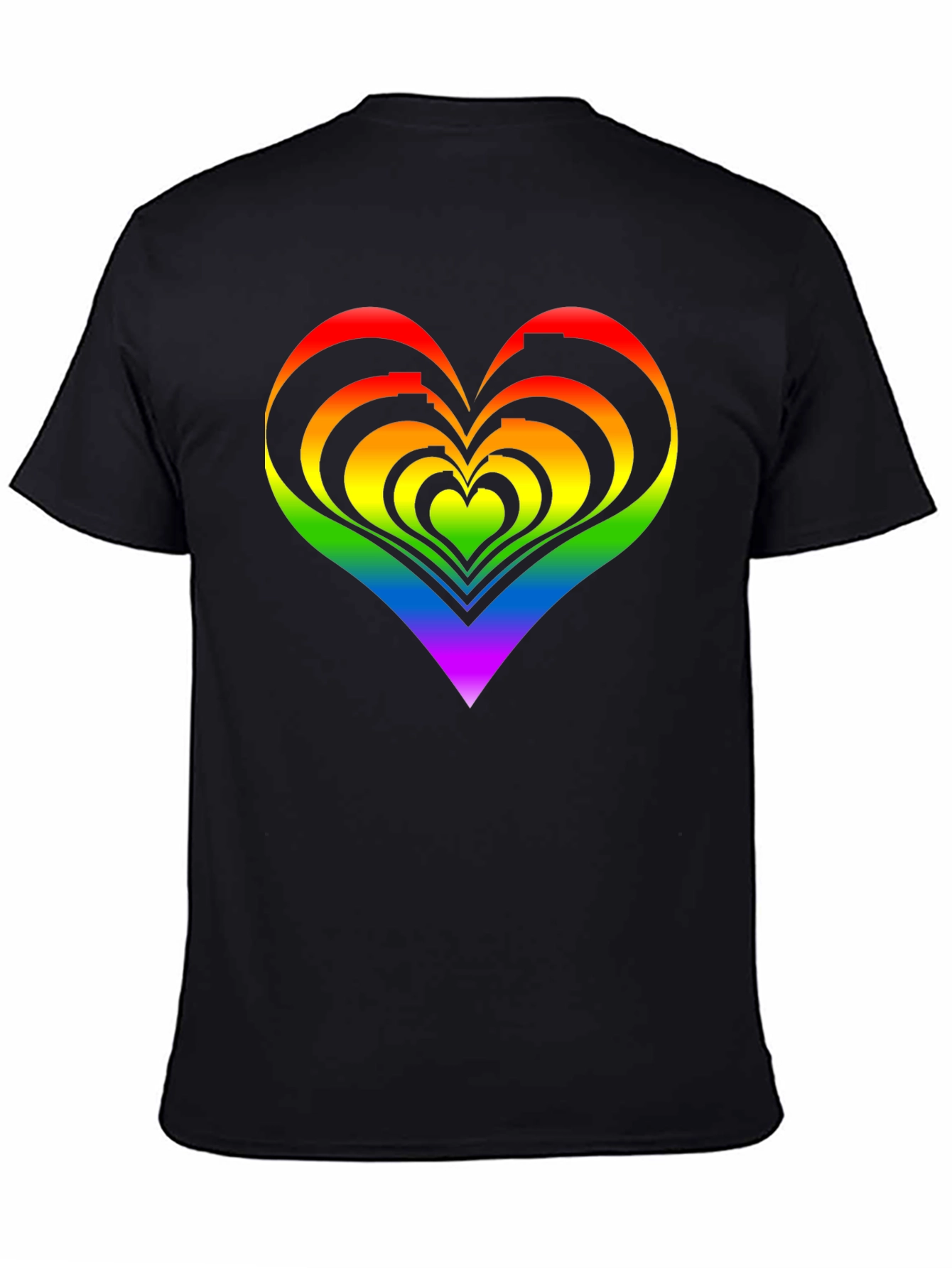 Black Rainbow Heart Graphic Tee - Pride Apparel view 4