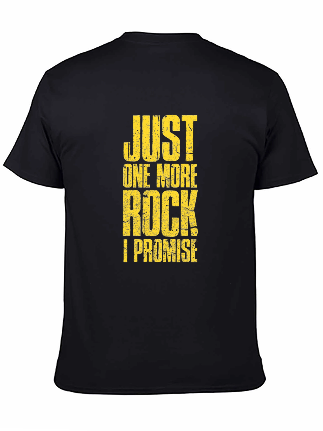 Black Just One More Rock T-Shirt - Funny Geology Tee view 4