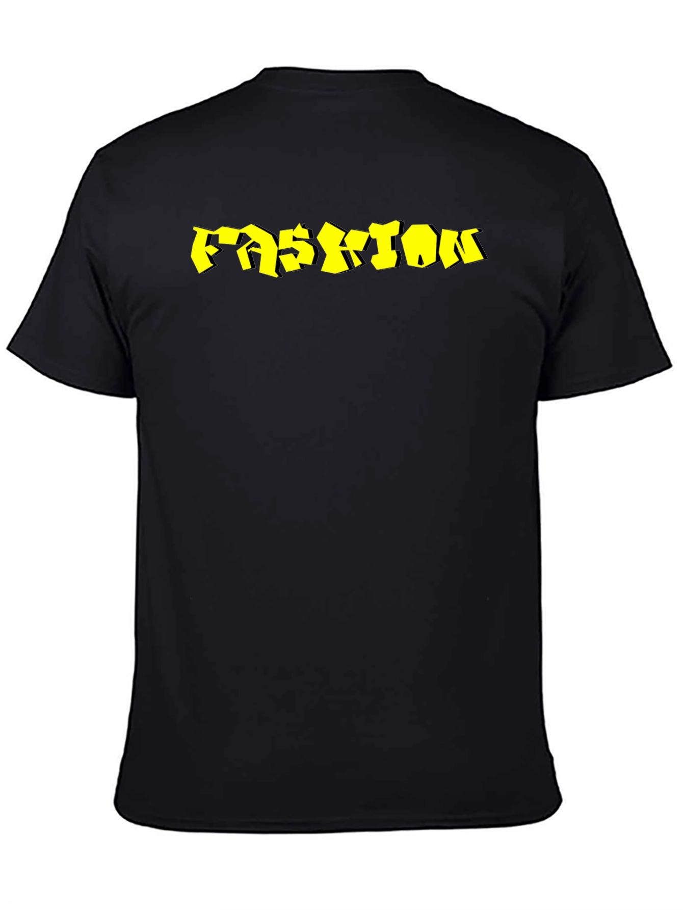 Black Men's Black Fashion Graphic Tee view 4