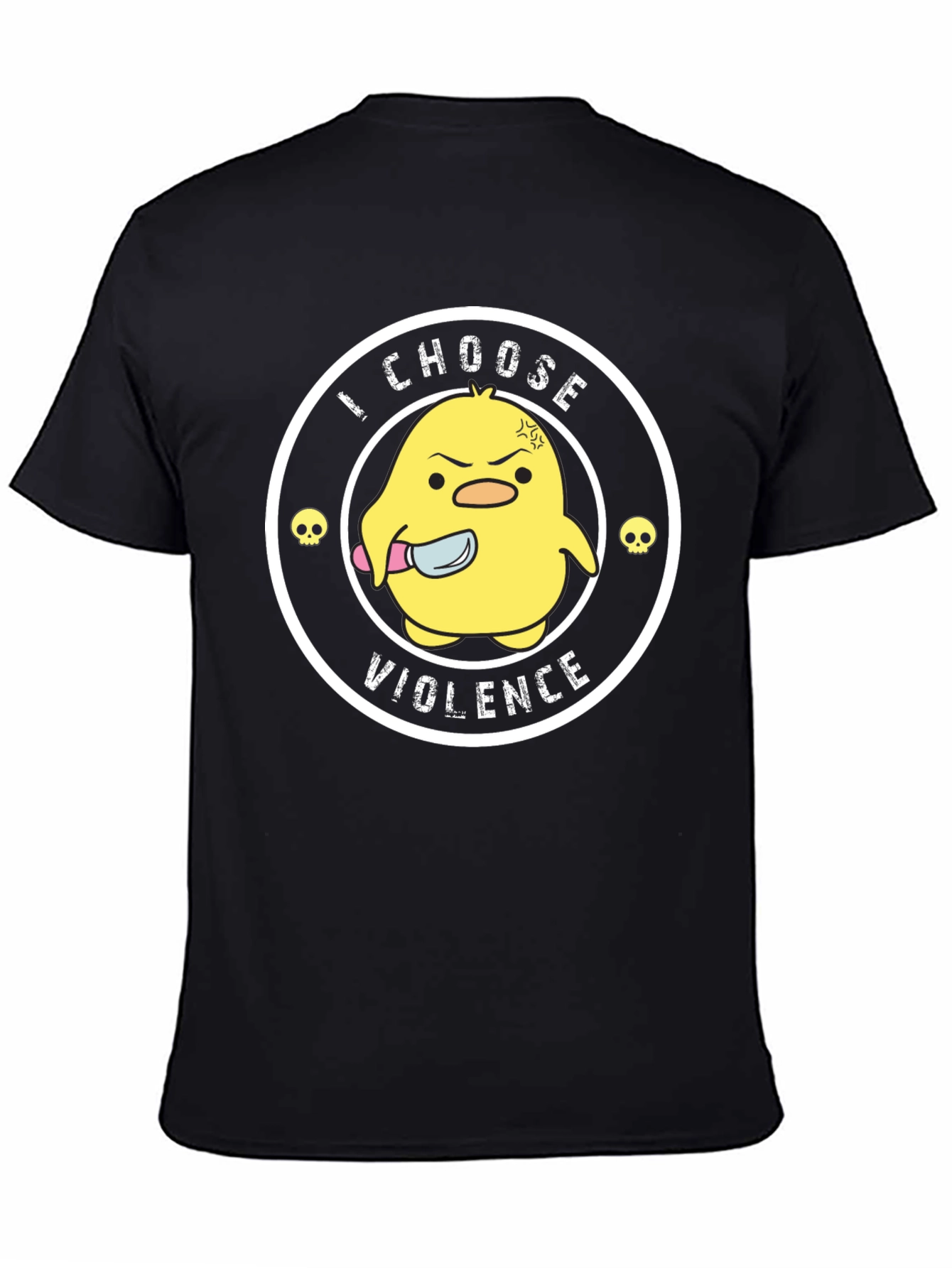 Black I Choose Violence Funny Chick T-Shirt view 4