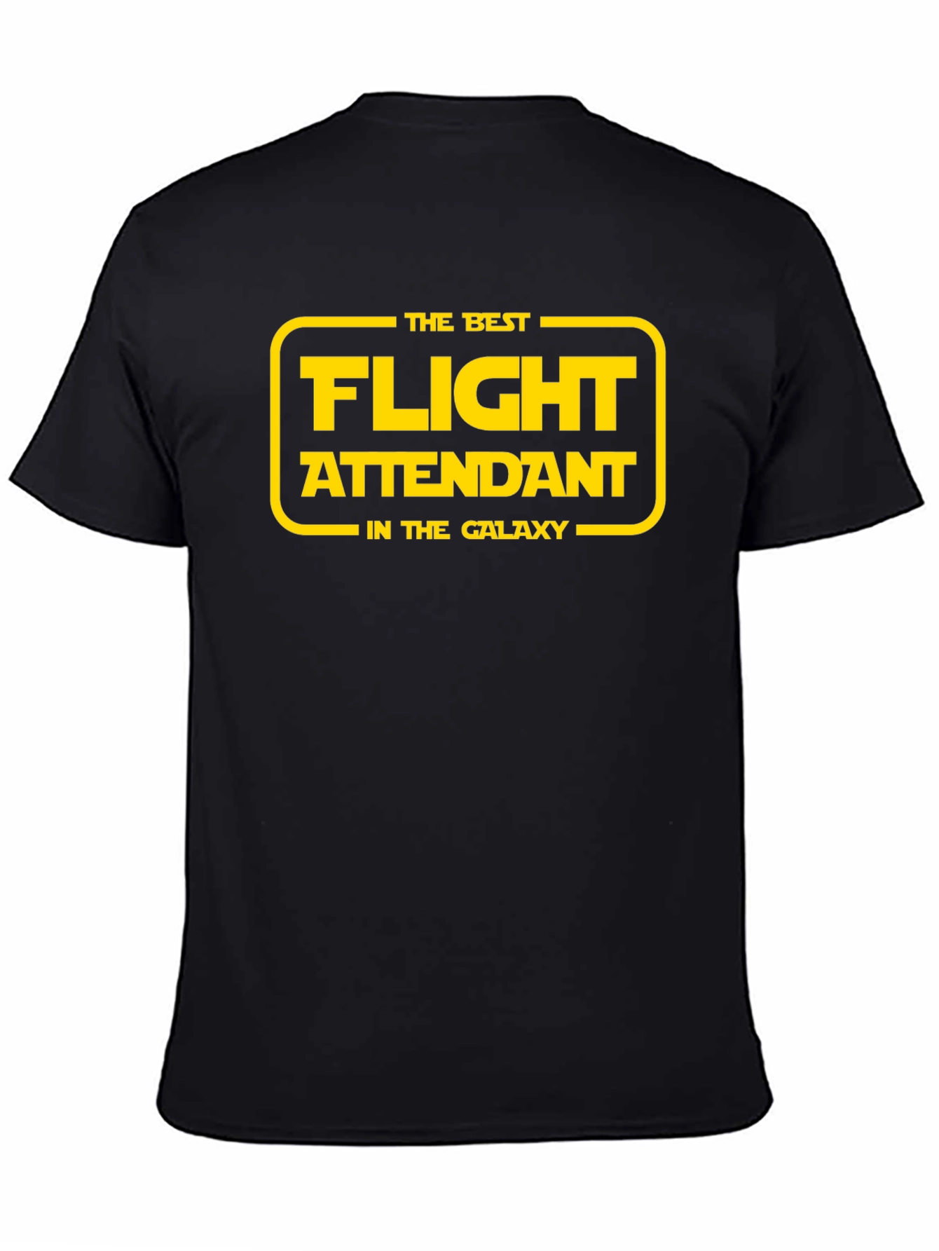 Black Best Flight Attendant Galaxy T-Shirt view 4