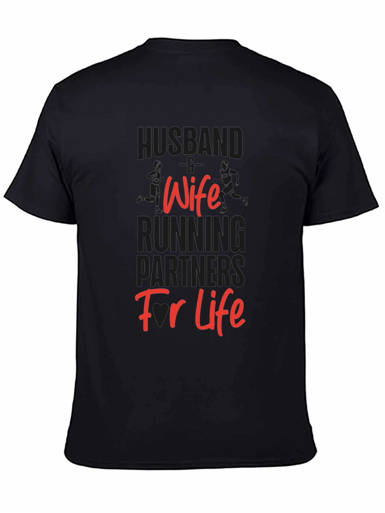 Black Husband Wife Running Partners T-Shirt view 4