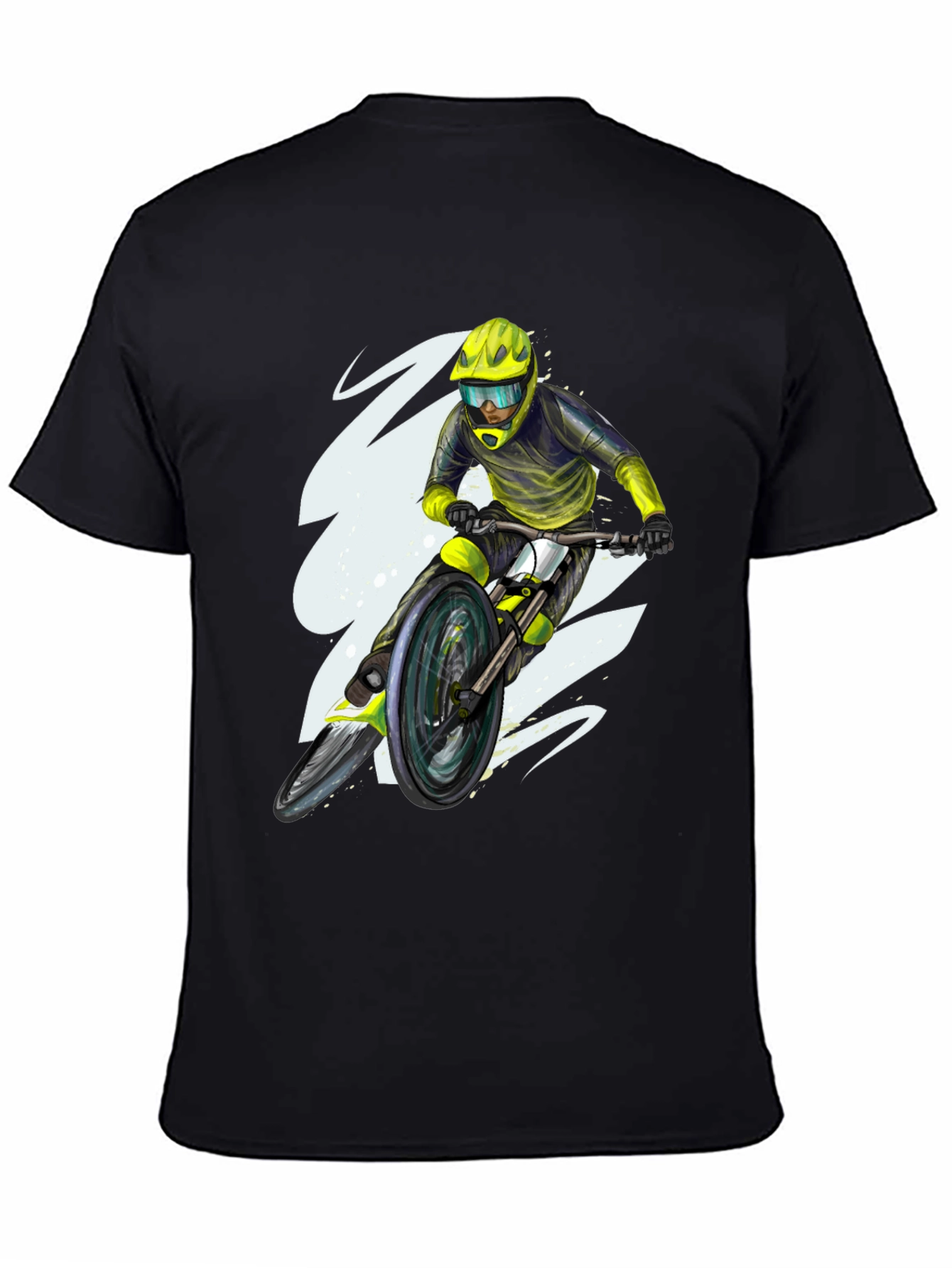 Black Mountain Bike Rider Graphic Tee - Black view 4