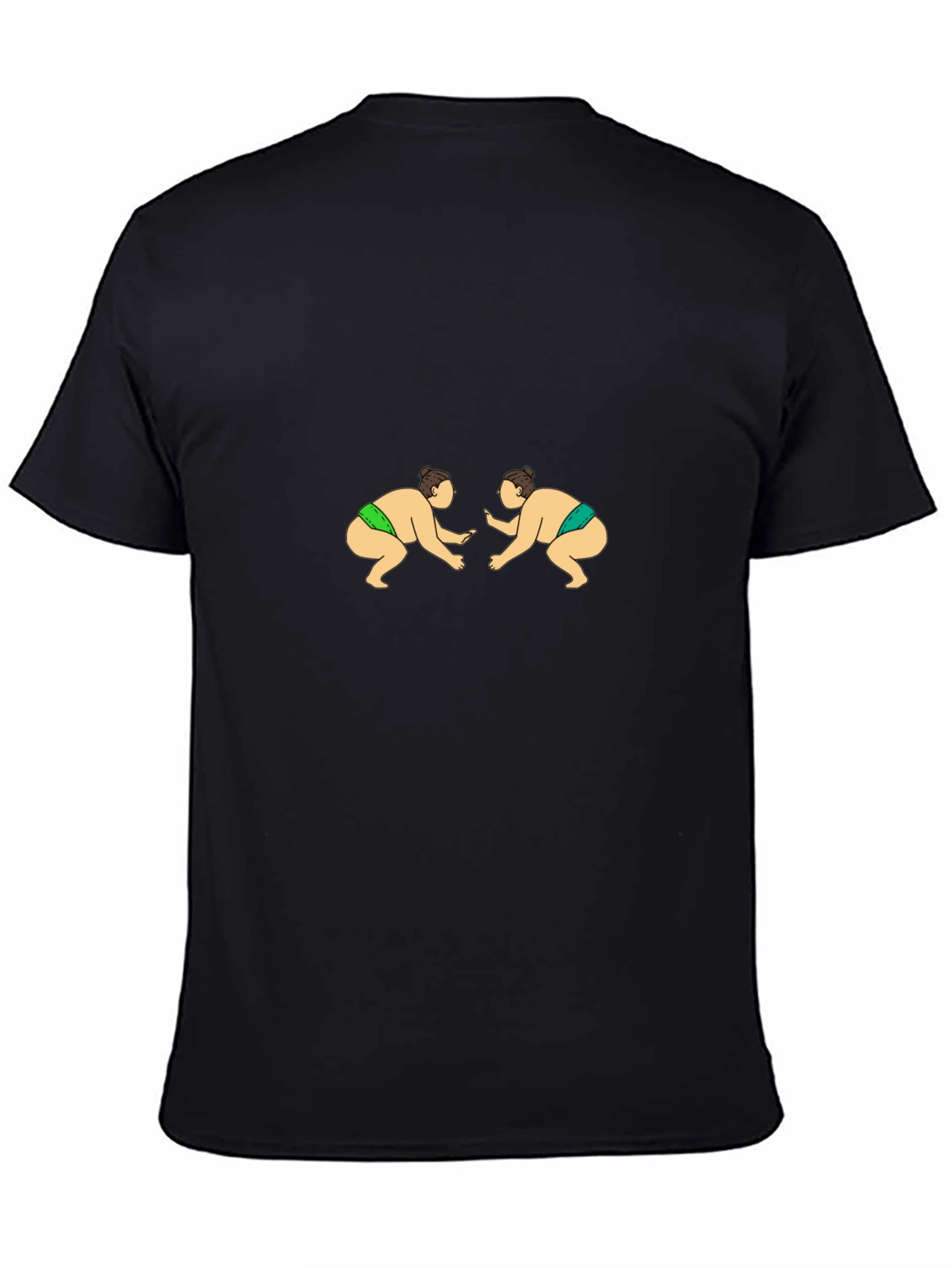 Black Sumo Wrestlers Black T-Shirt view 4