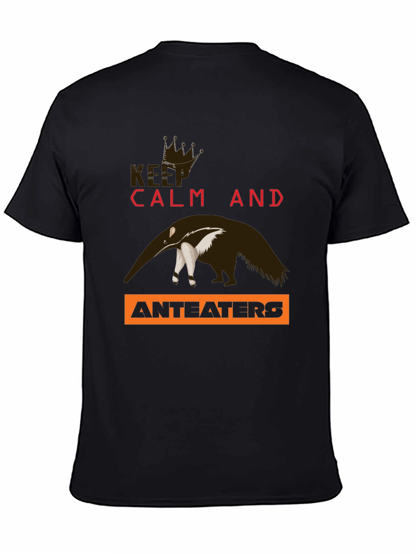 Black Keep Calm Anteaters T-Shirt view 4