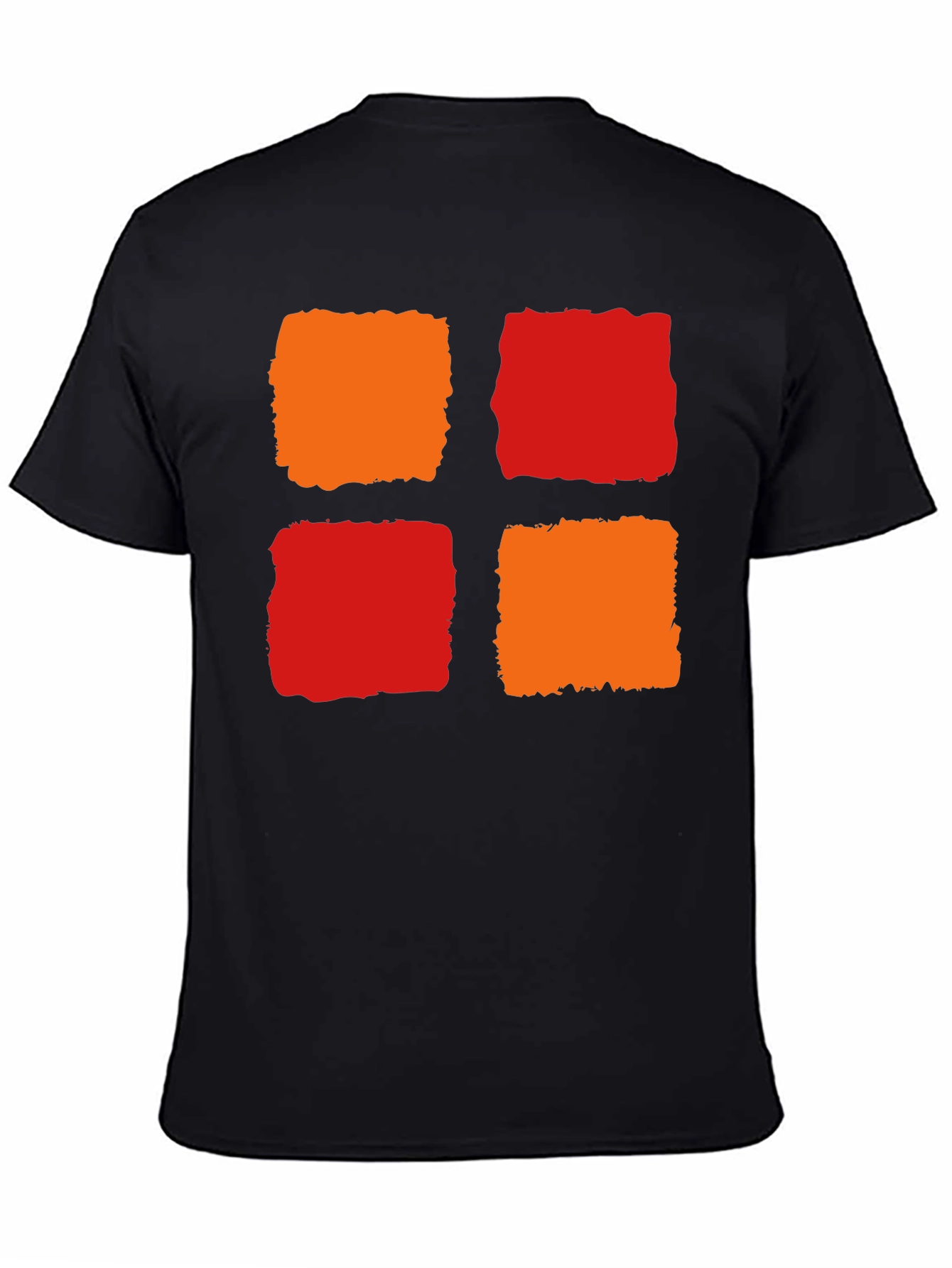 Black Abstract Block Print T-Shirt - Modern Graphic Tee view 4