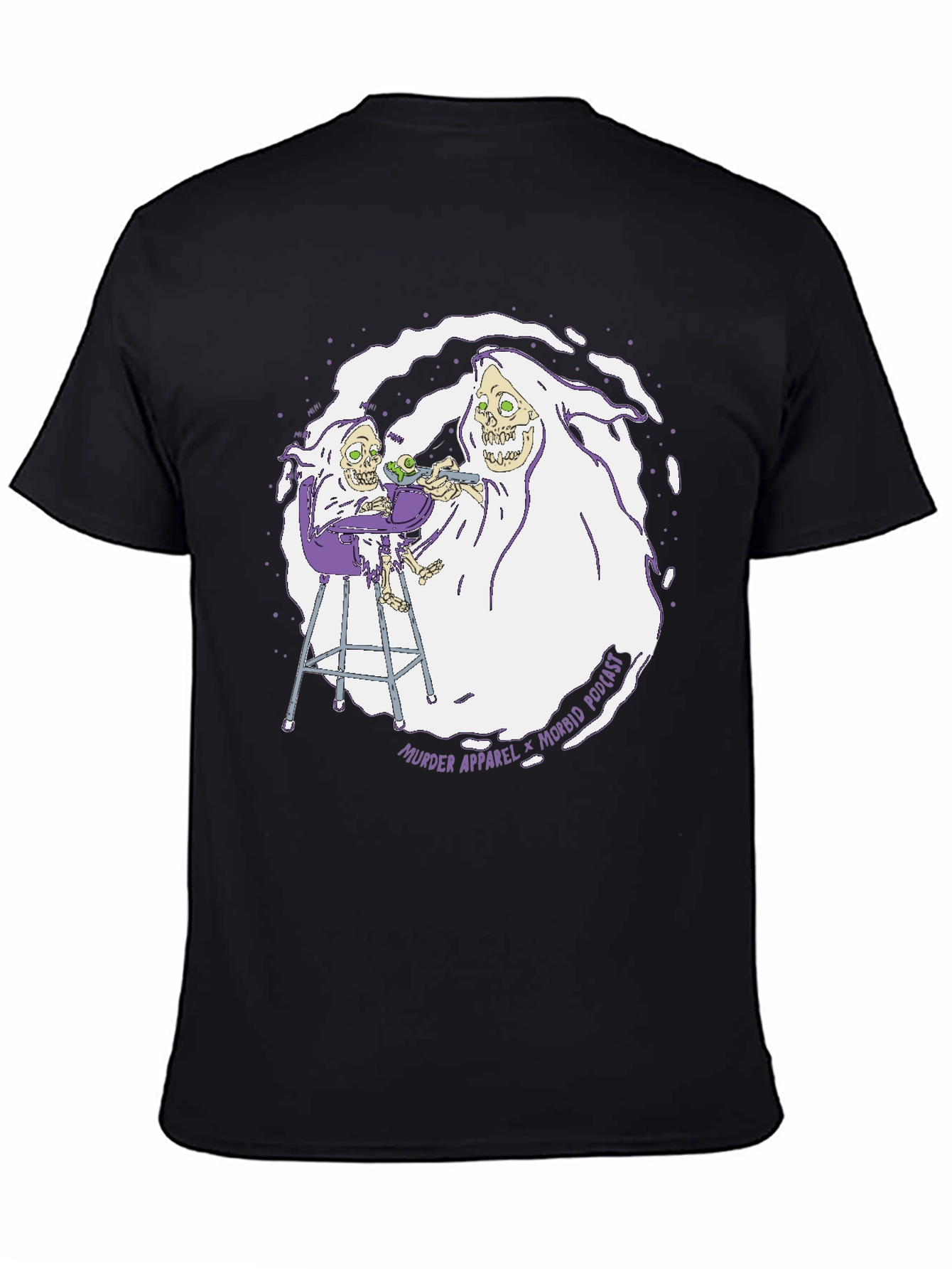 Black Morbid Podcast Murder Apparel Graphic T-Shirt view 4