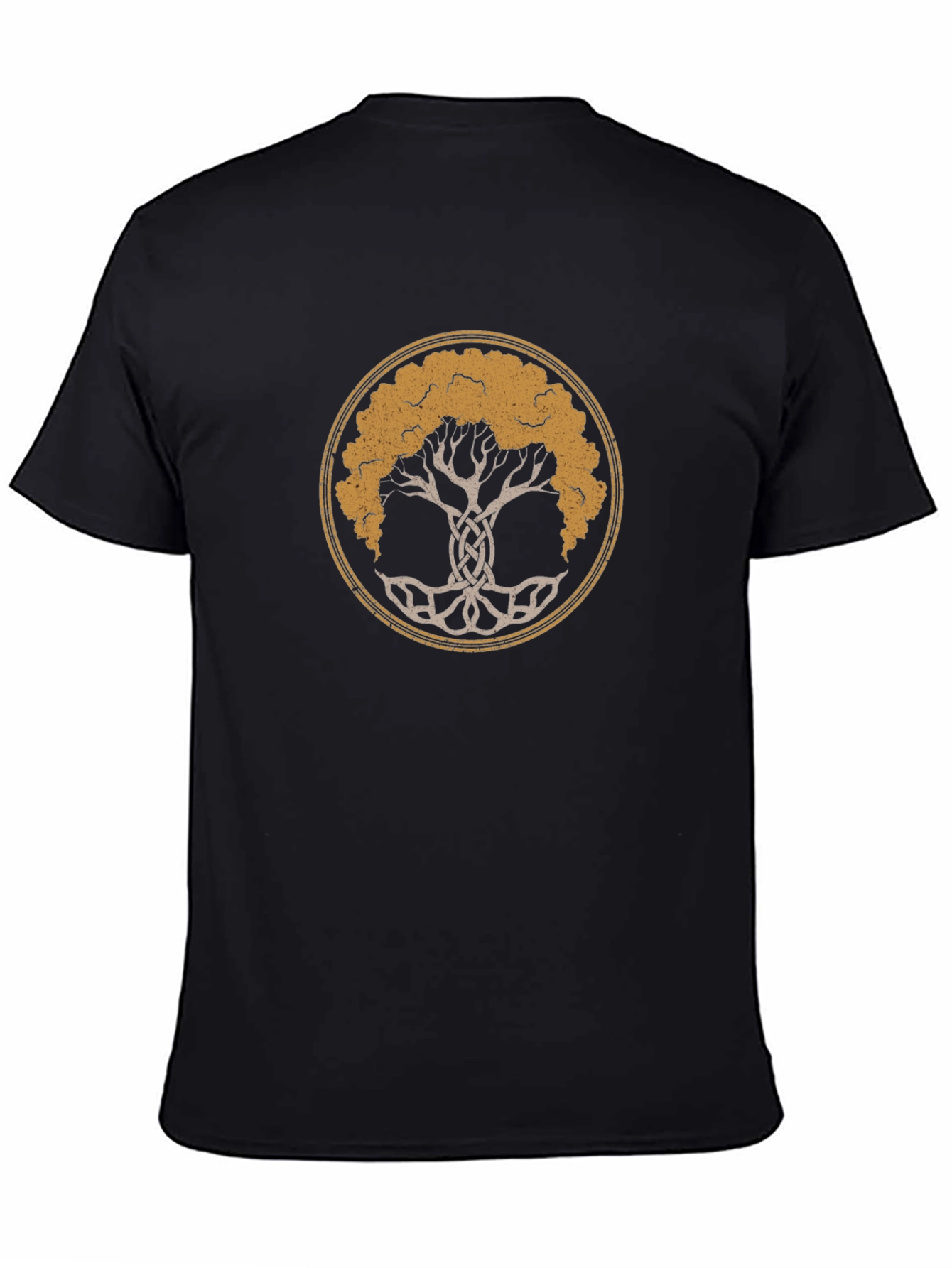 Black Celtic Tree of Life Black Graphic Tee view 4