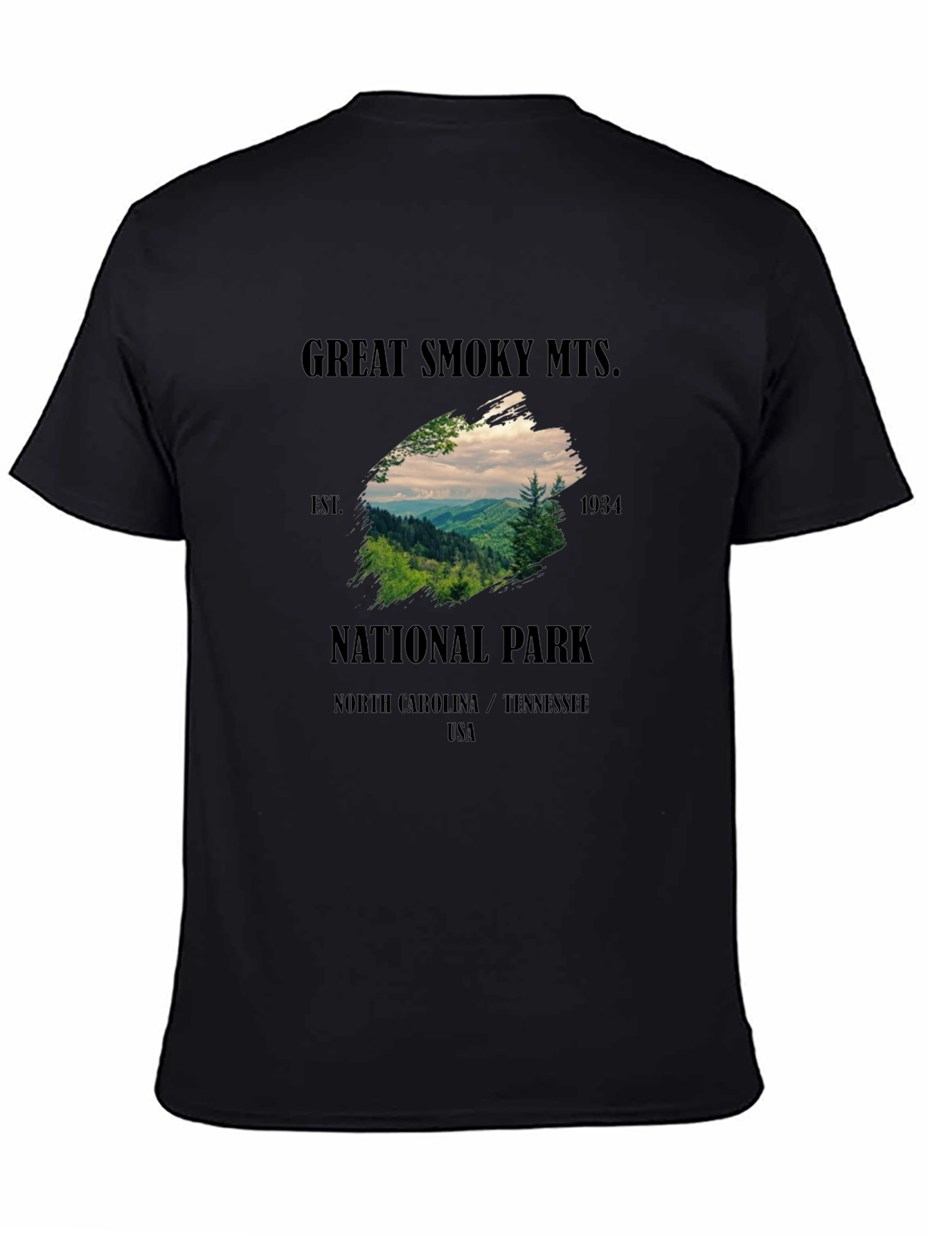 Black Great Smoky Mountains National Park T-Shirt view 4
