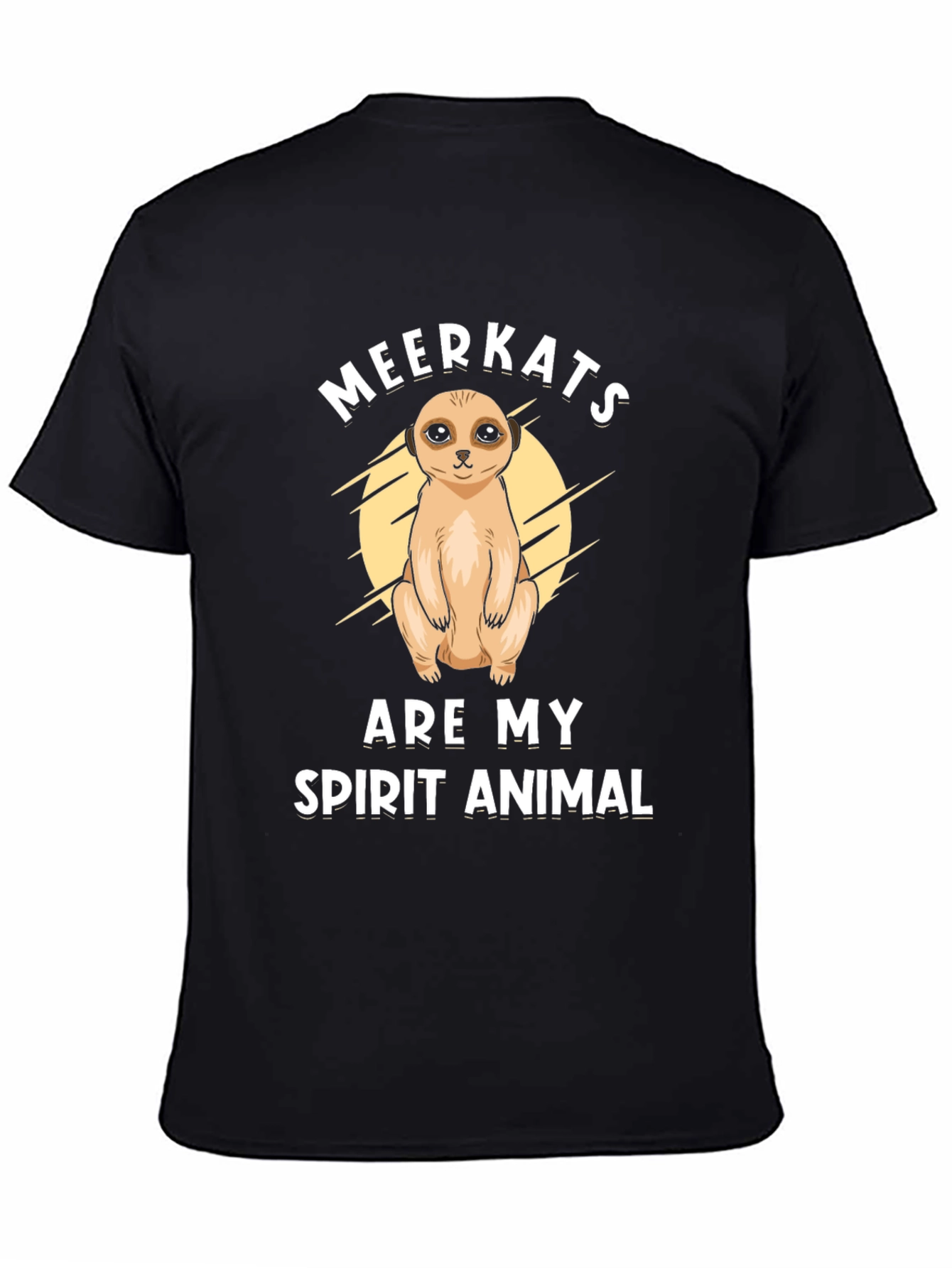 Black Meerkat Spirit Animal Graphic T-Shirt view 4