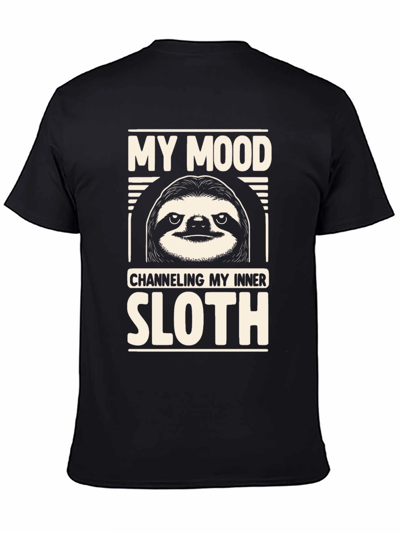 Black My Mood Sloth Graphic T-Shirt - Relaxed Style view 4