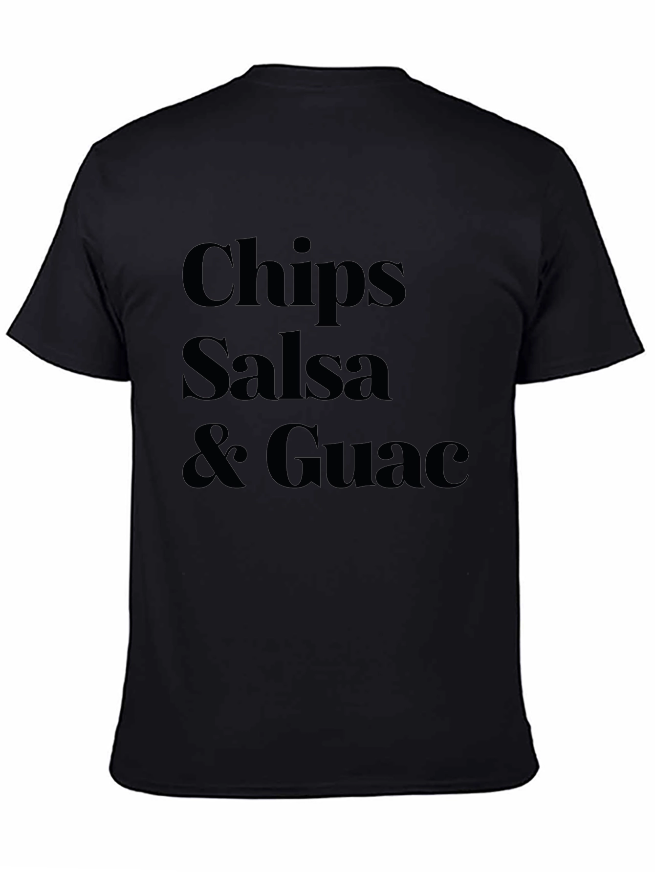 Black Chips Salsa & Guac Black Graphic T-Shirt view 4