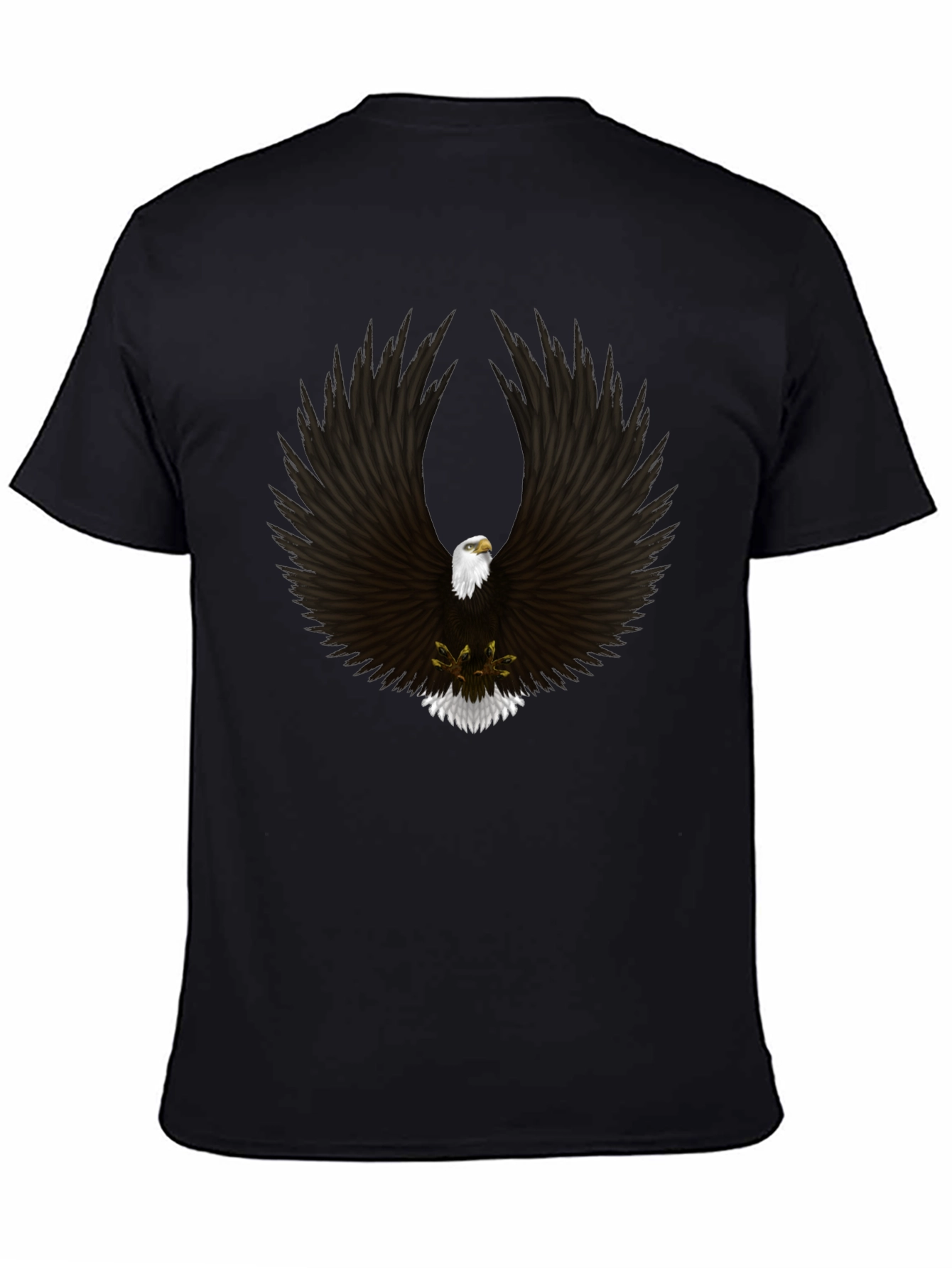 Black Eagle Wings Graphic Tee - Black Cotton Blend view 4