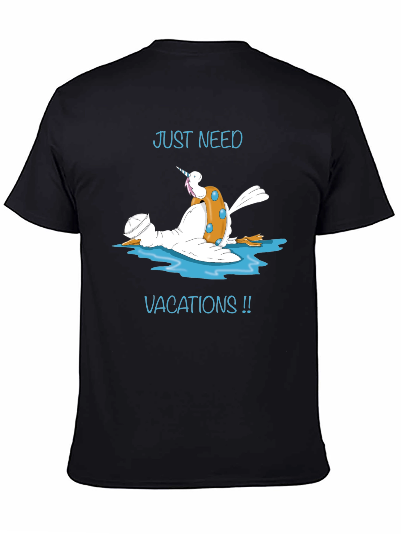 Black Just Need Vacations Duck T-Shirt view 4