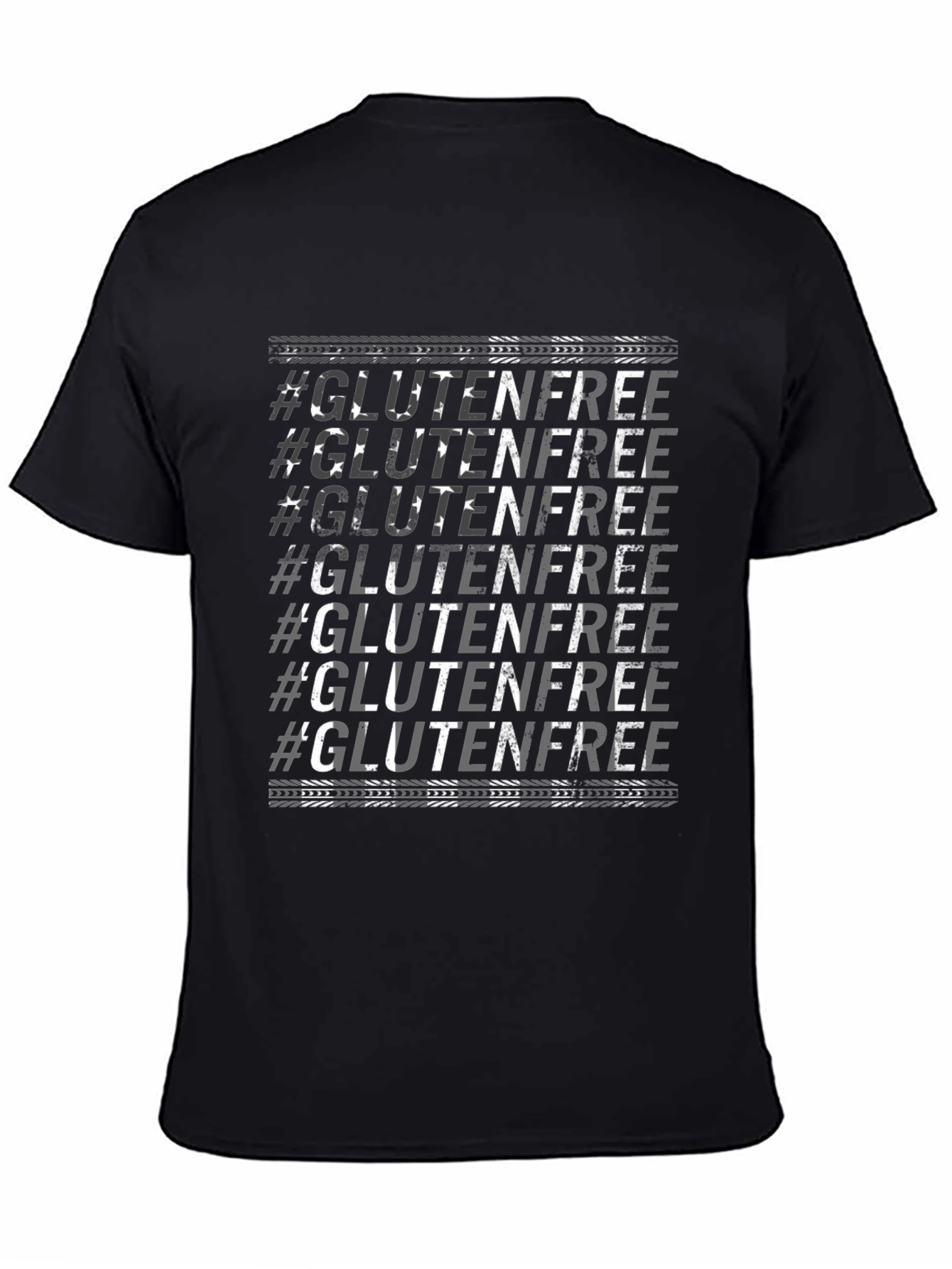 Black Gluten-Free Graphic Tee - Trendy Black T-Shirt view 4