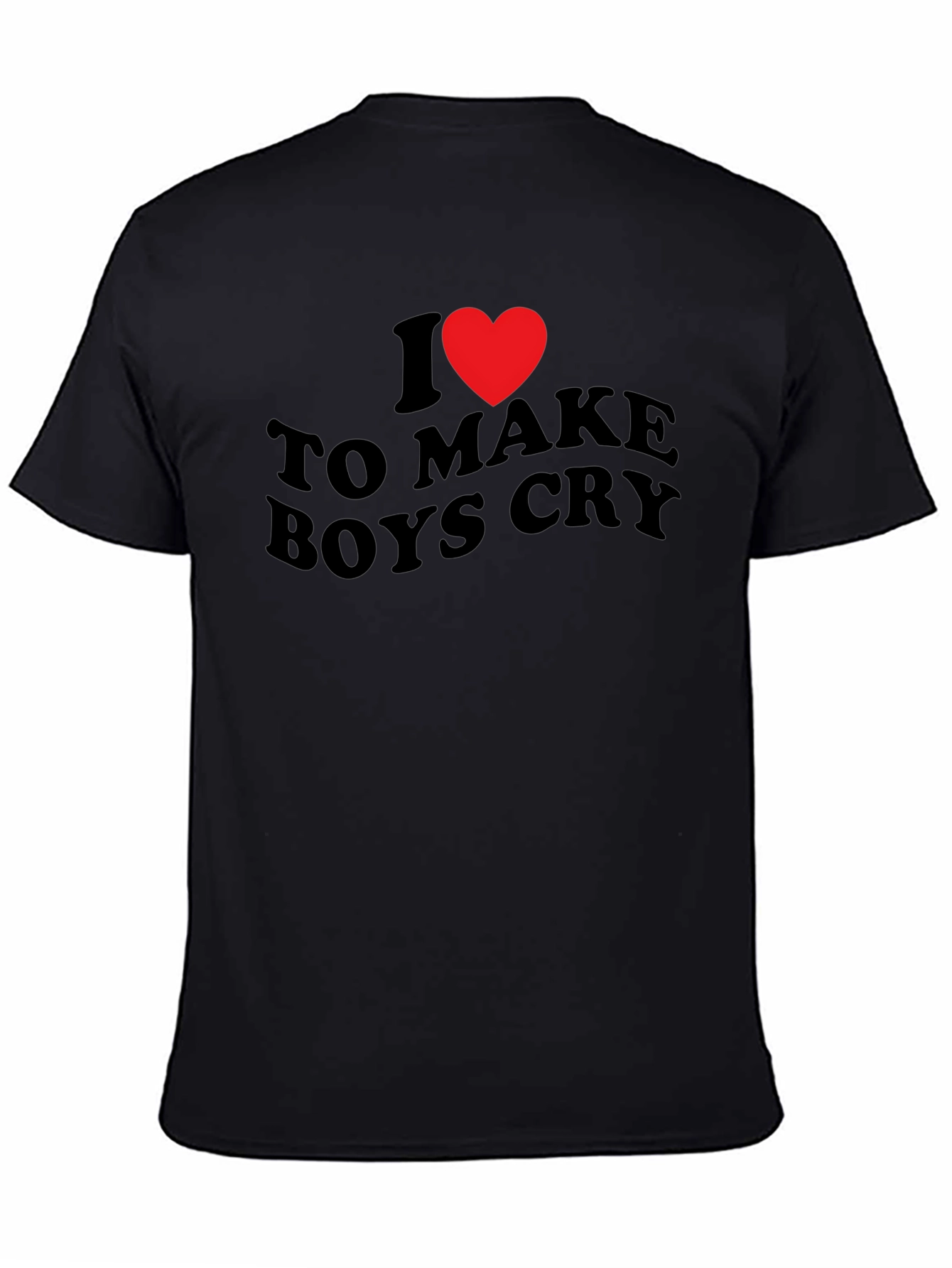 Black I Heart to Make Boys Cry Black T-Shirt view 4