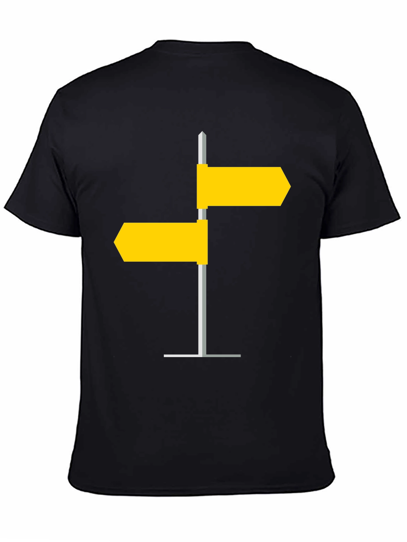Black Directional Sign Post Graphic Tee - Modern Style view 4