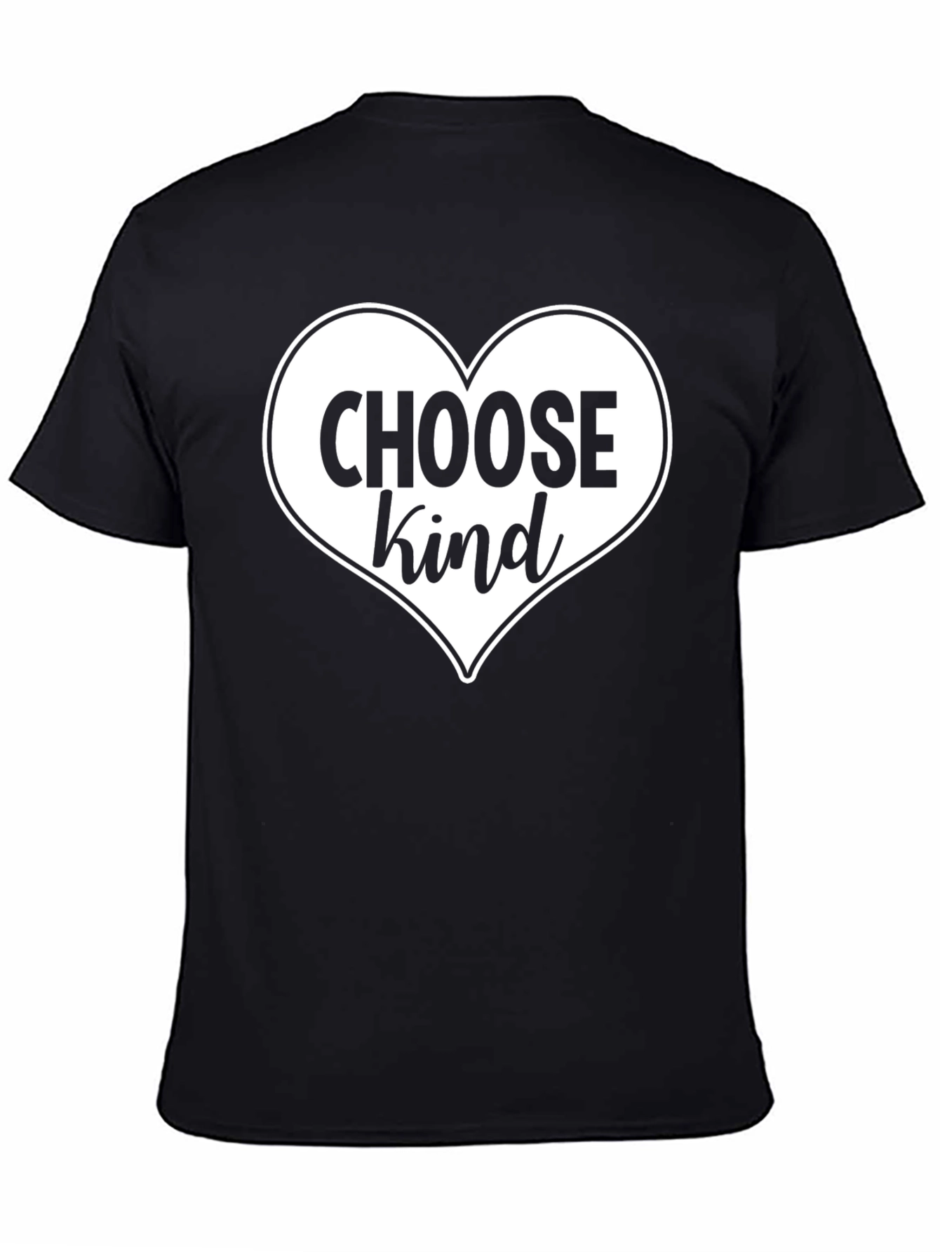 Black Choose Kind Heart Graphic Tee - Soft Cotton Blend view 4