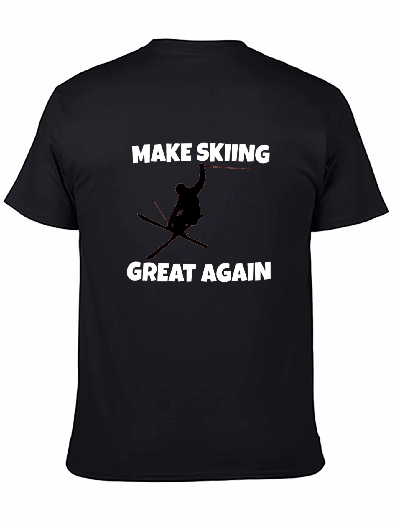 Black Make Skiing Great Again Graphic Tee view 4