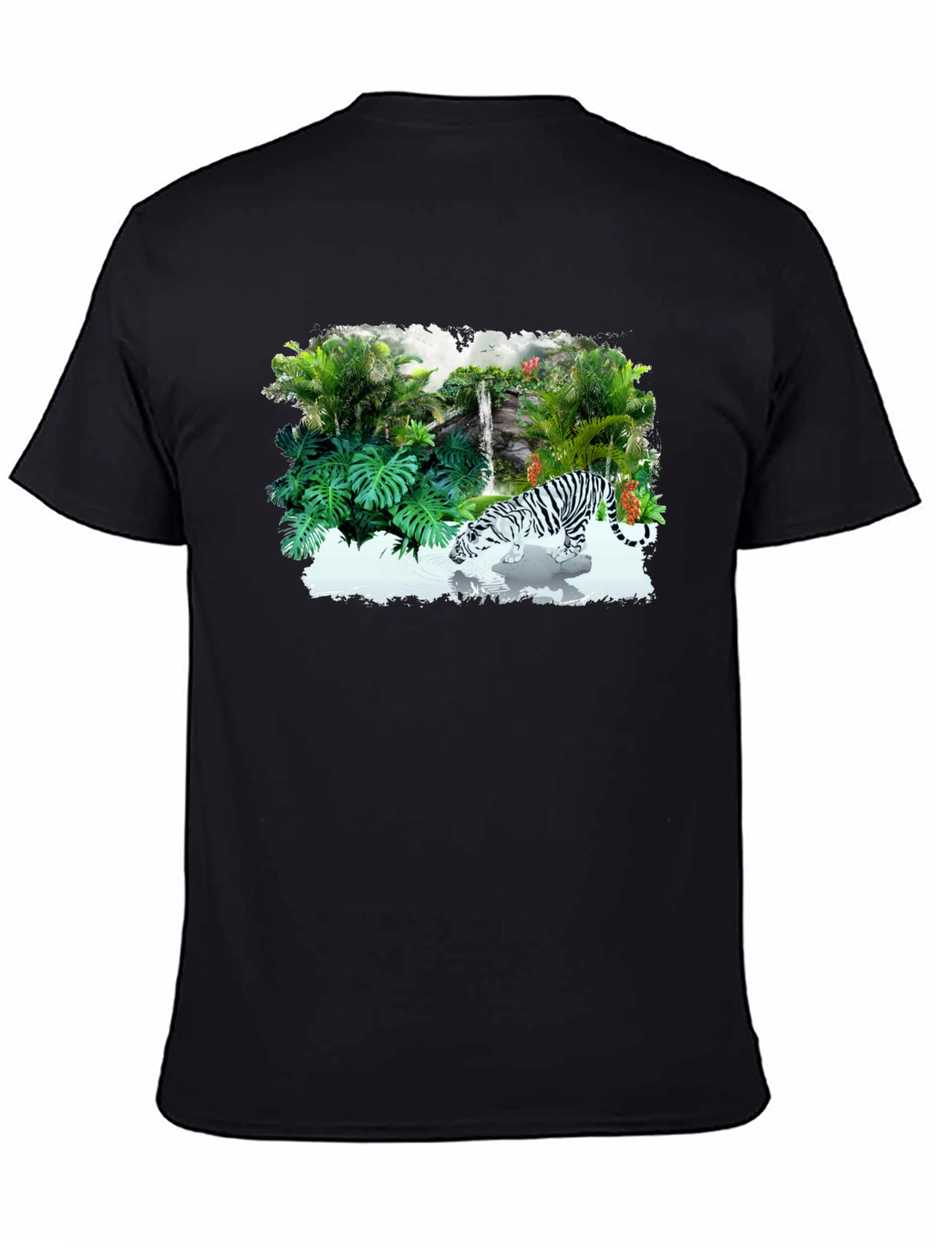 Black Jungle Tiger Graphic Tee - Black view 4