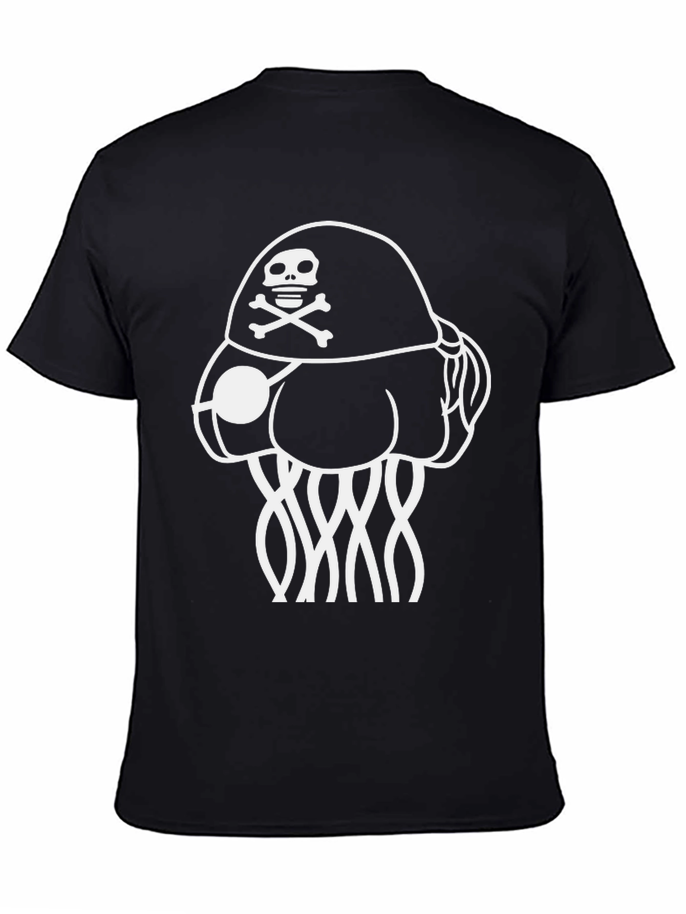 Black Pirate Jellyfish Graphic Tee - Black Cotton Comfort view 4