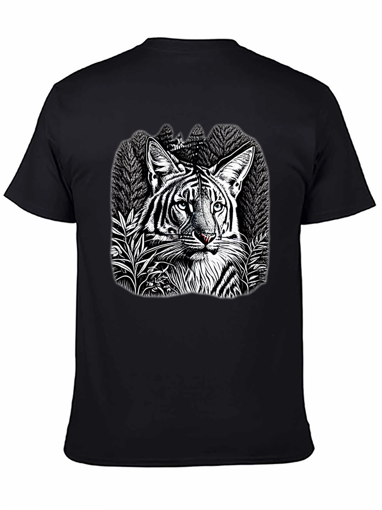 Black Tiger Graphic Black T-Shirt view 4
