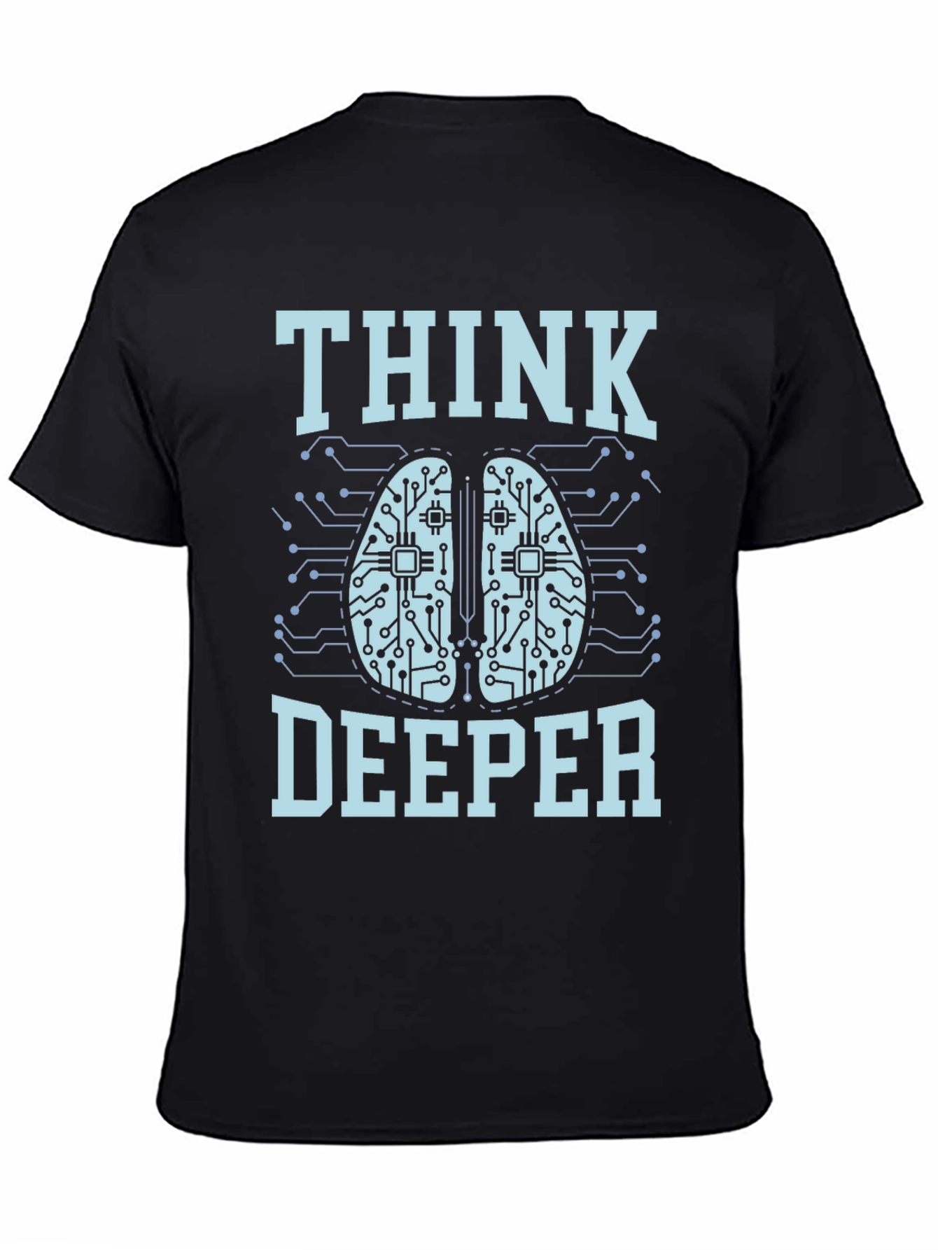 Black Think Deeper Graphic Tee - Black Cotton T-Shirt view 4
