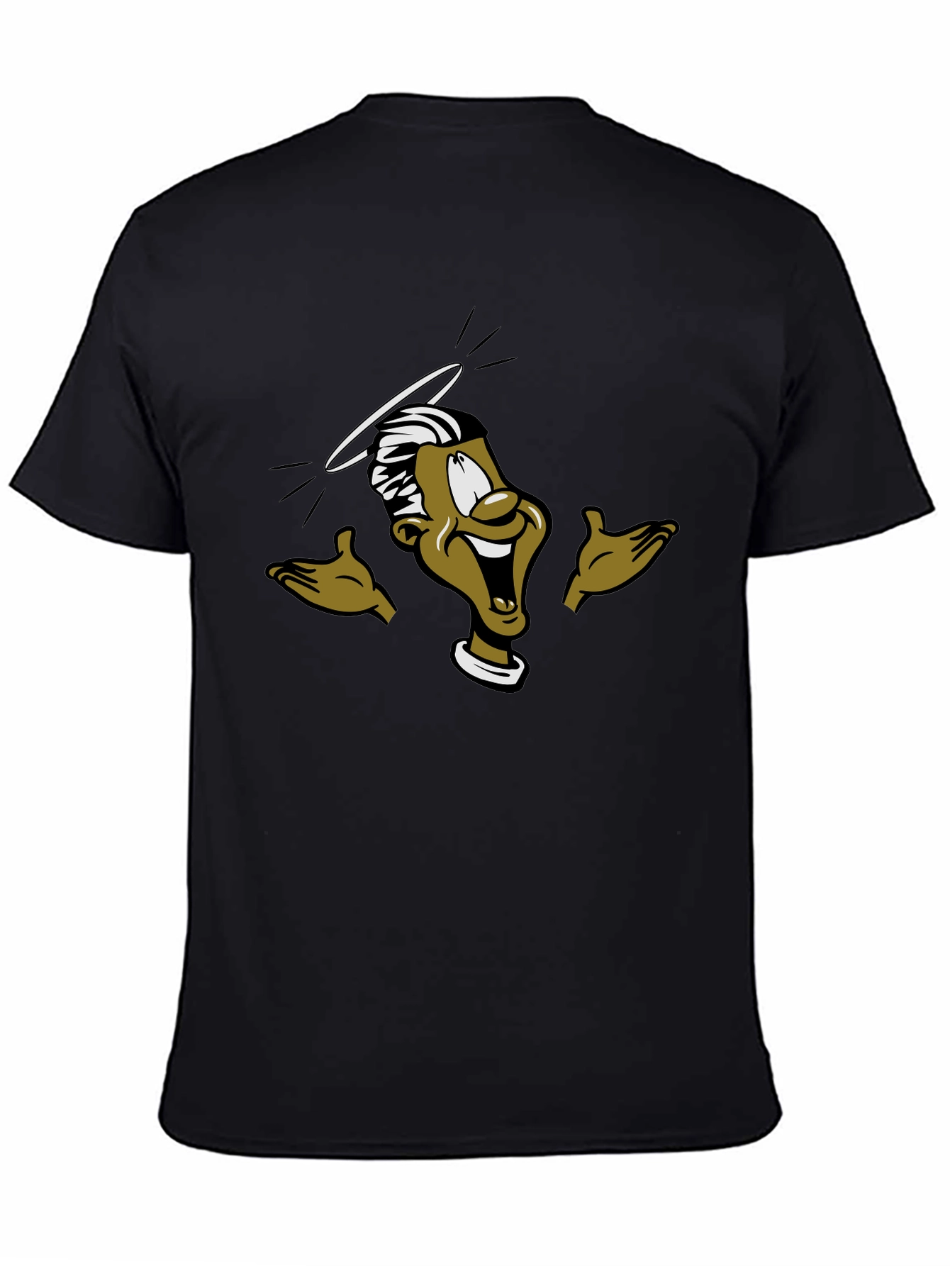 Black Funny Cartoon Graphic T-Shirt view 4