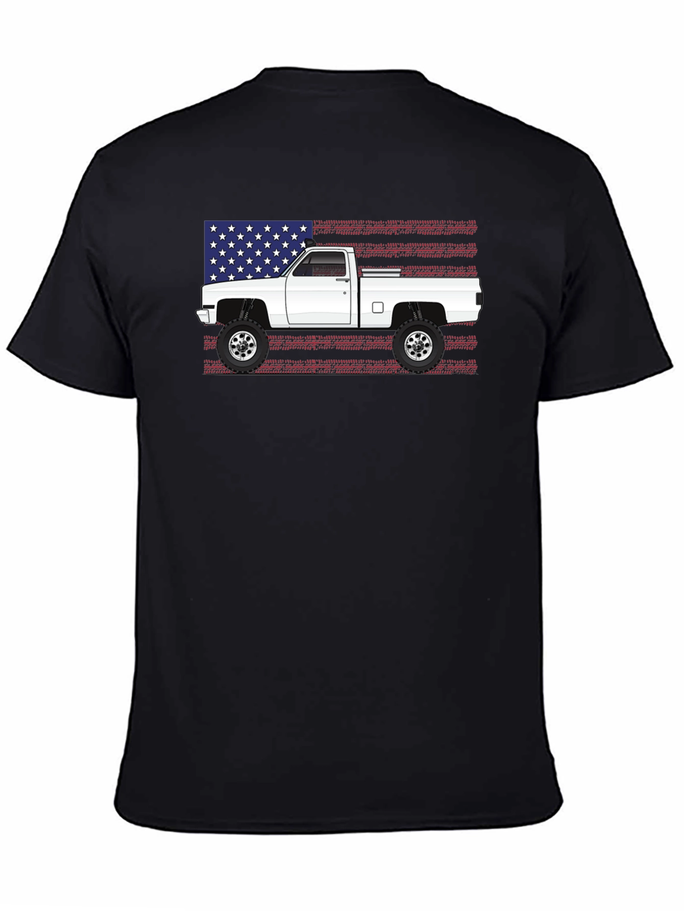 Black American Truck T-Shirt - Patriotic Design view 4