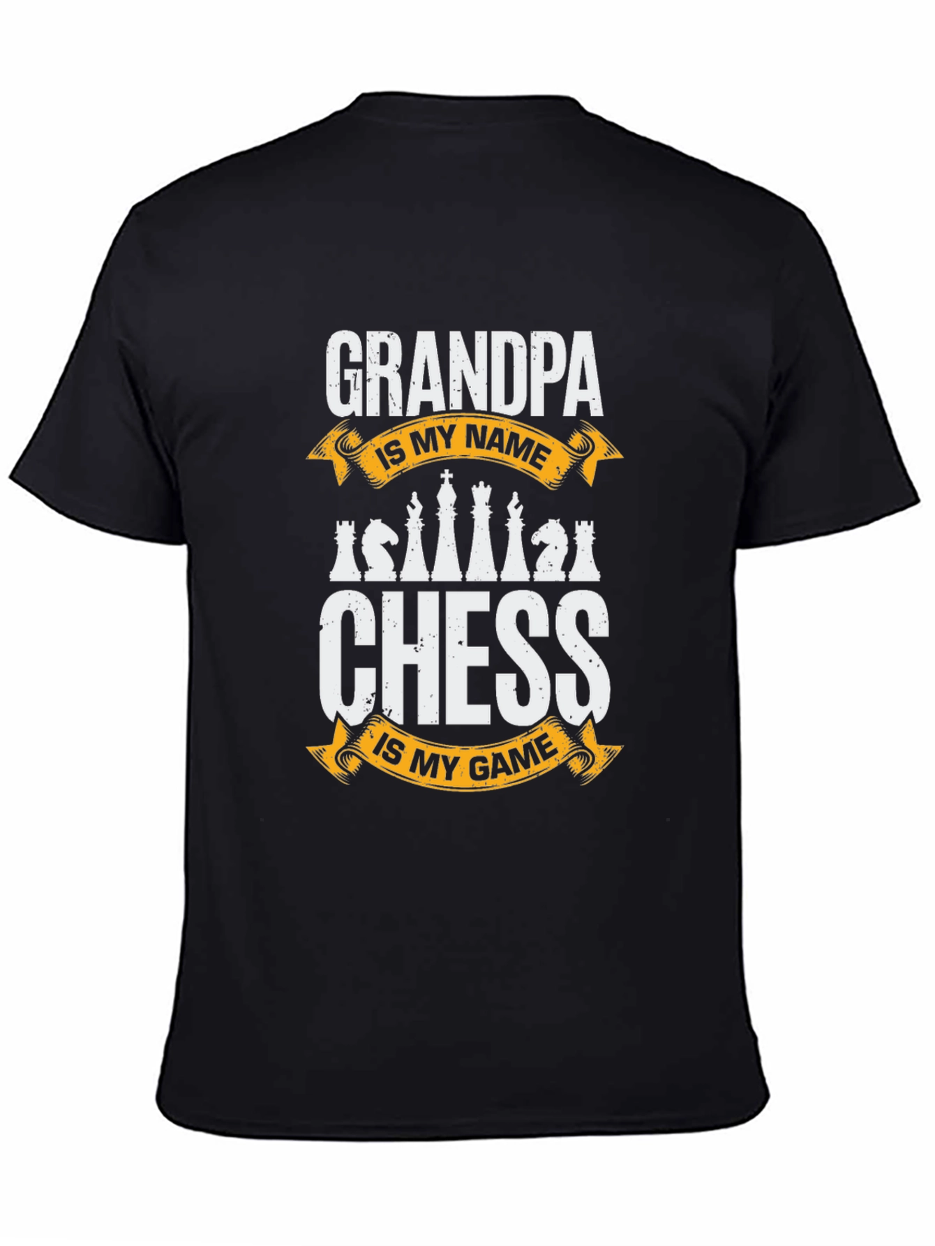 Black Grandpa Chess T-Shirt: Is My Name Is My Game view 4