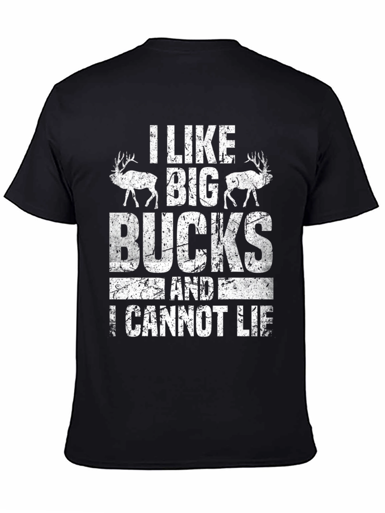 Black I Like Big Bucks Men's Graphic T-Shirt view 4