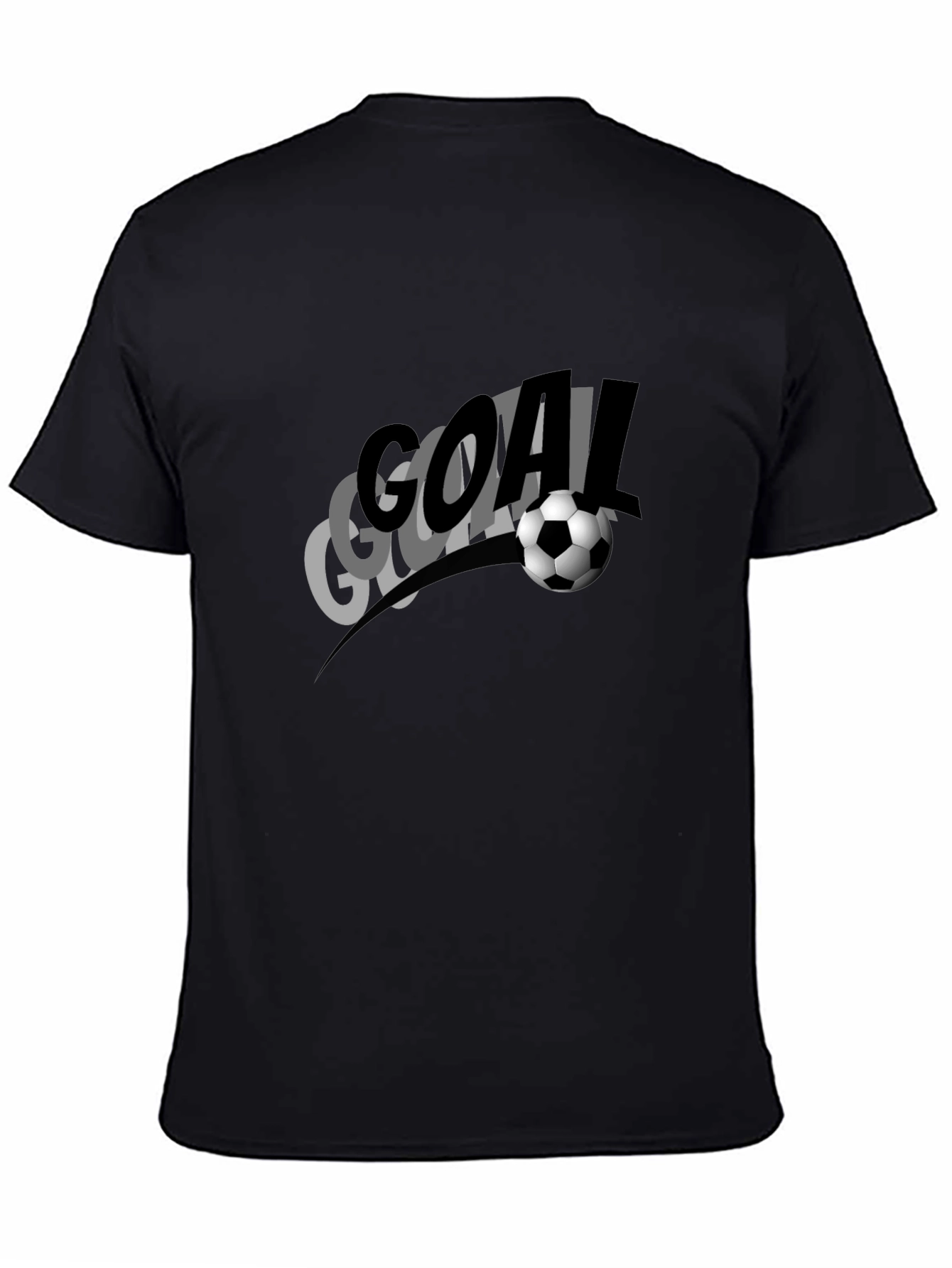 Black Goal Soccer T-Shirt: Stylish Sportswear for Fans view 4