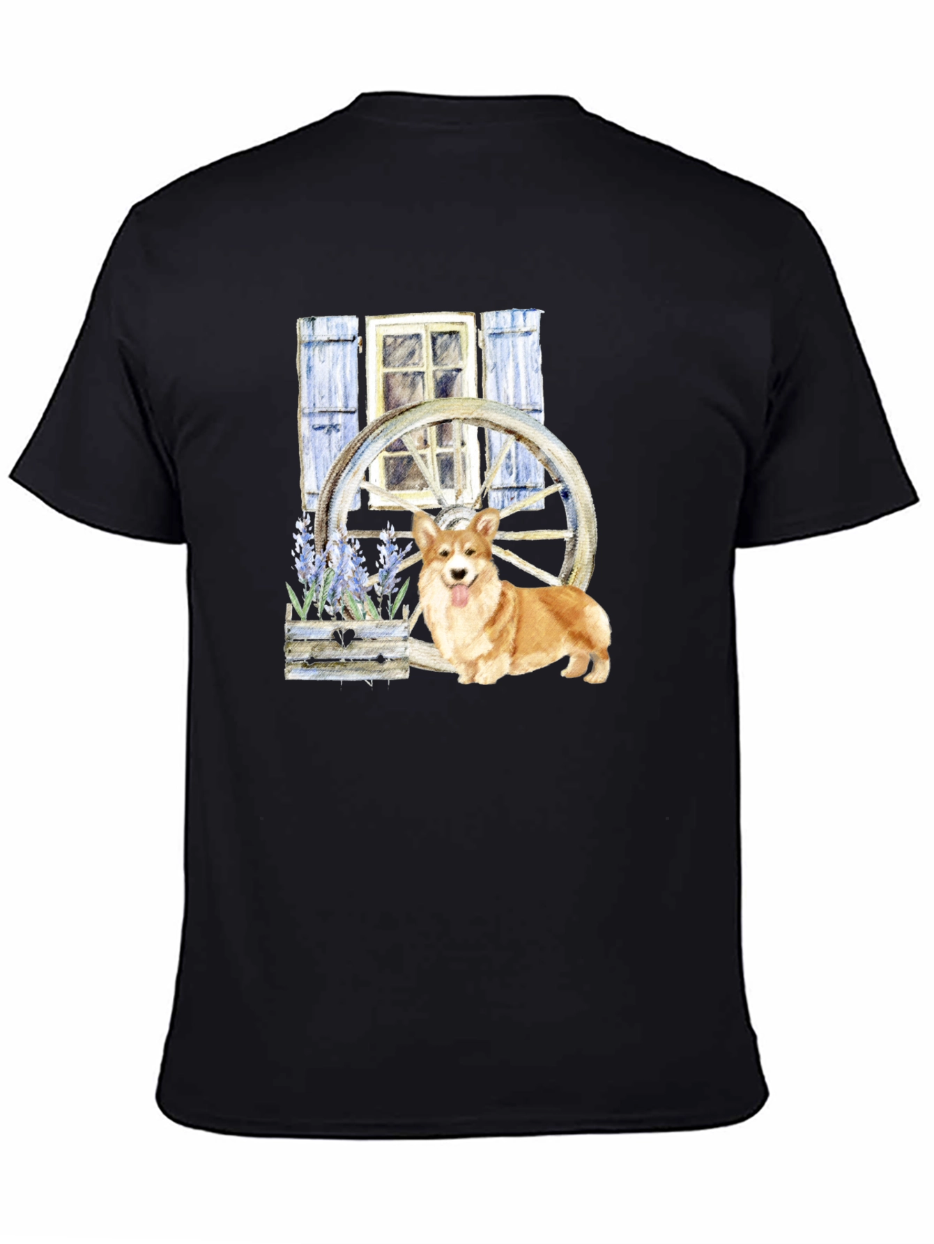Black Corgi Wheel Window Tee view 4