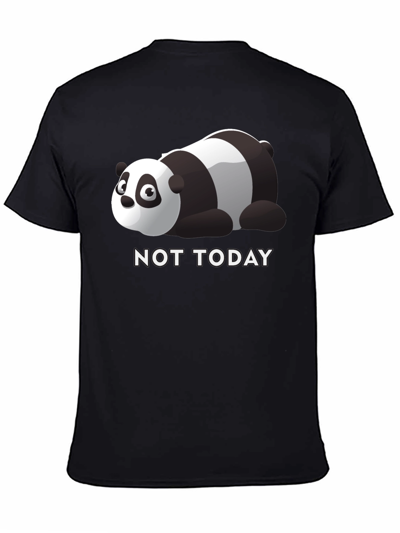 Black Lazy Panda 'Not Today' Graphic Tee view 4