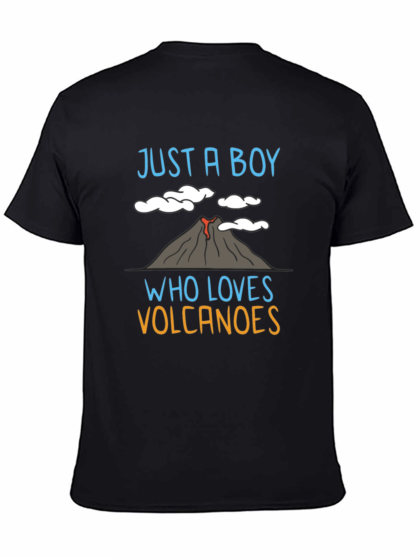 Black Boy Who Loves Volcanoes Graphic T-Shirt view 4