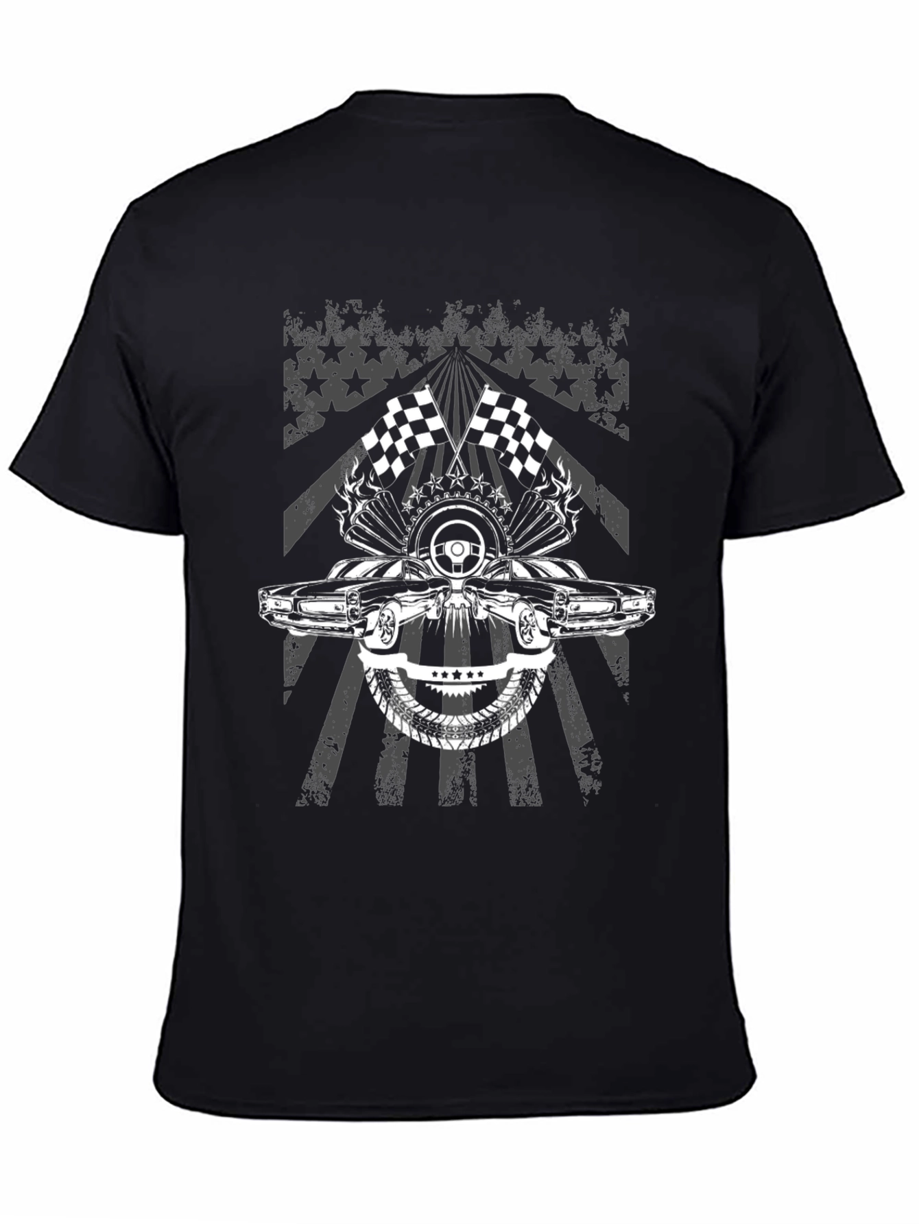 Black Racing Car Graphic Tee view 4