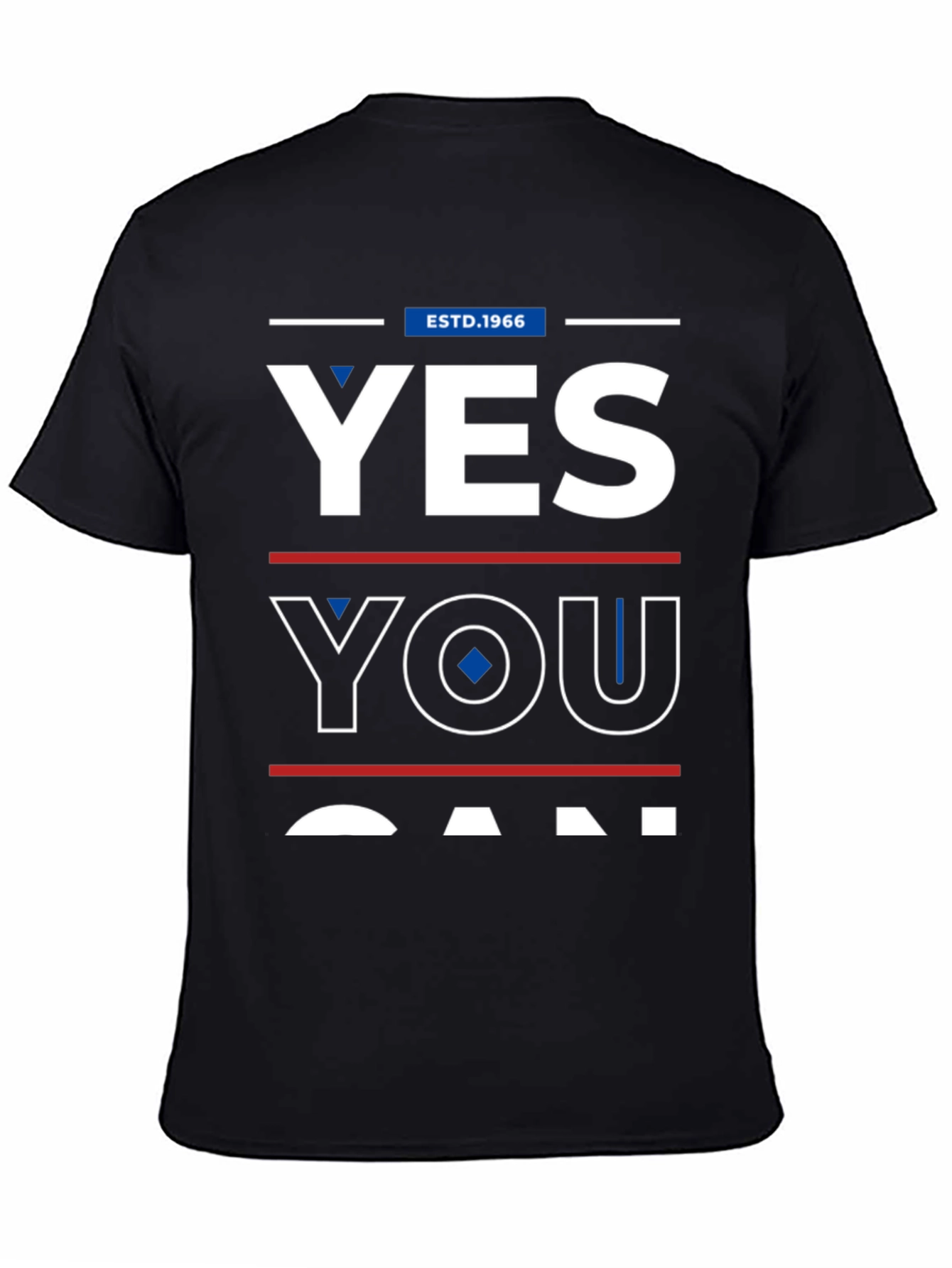 Black Yes You Can Graphic Tee - Est. 1966 - Mens T-Shirt view 4