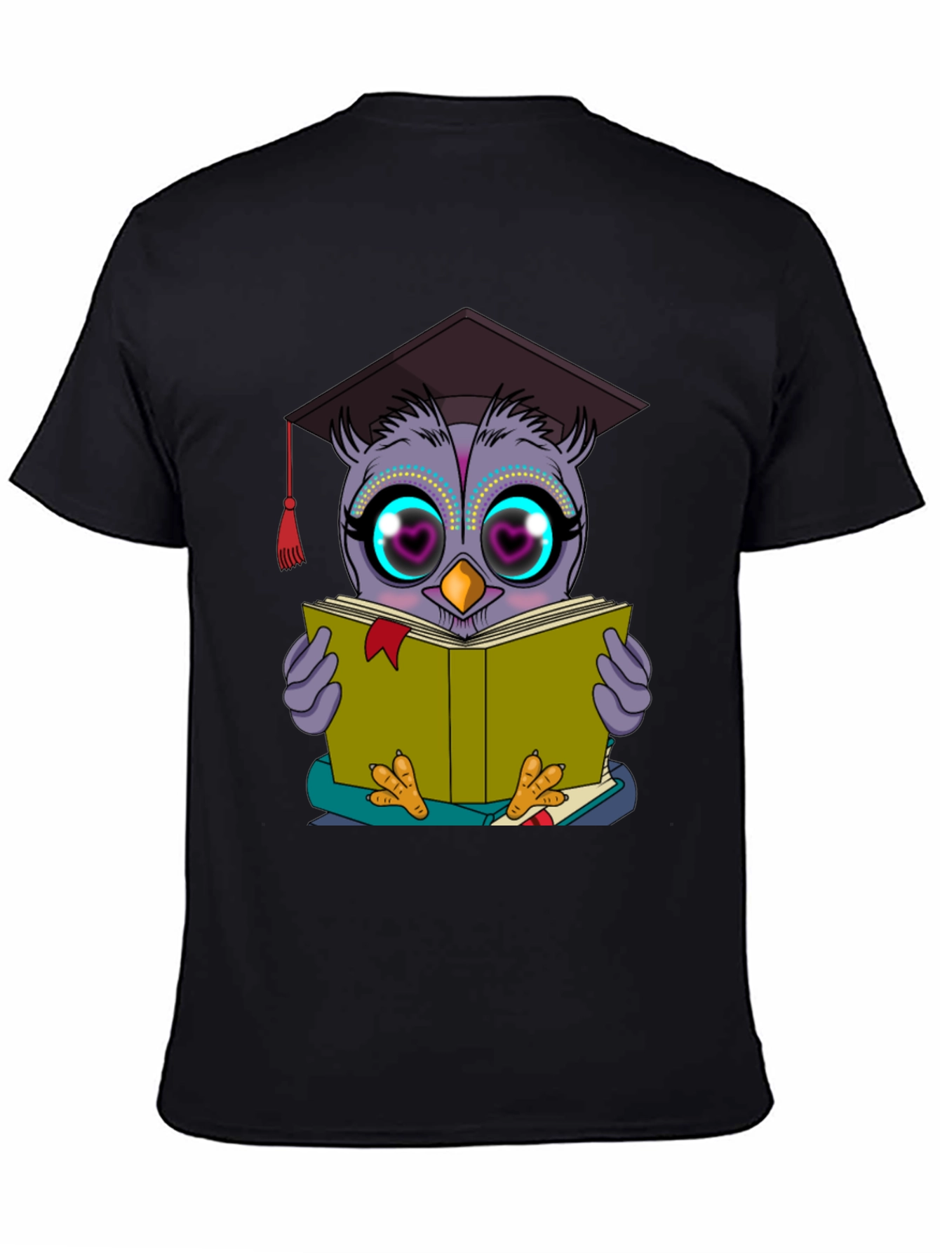 Black Owl Graduate T-Shirt Funny Bookworm Shirt view 4