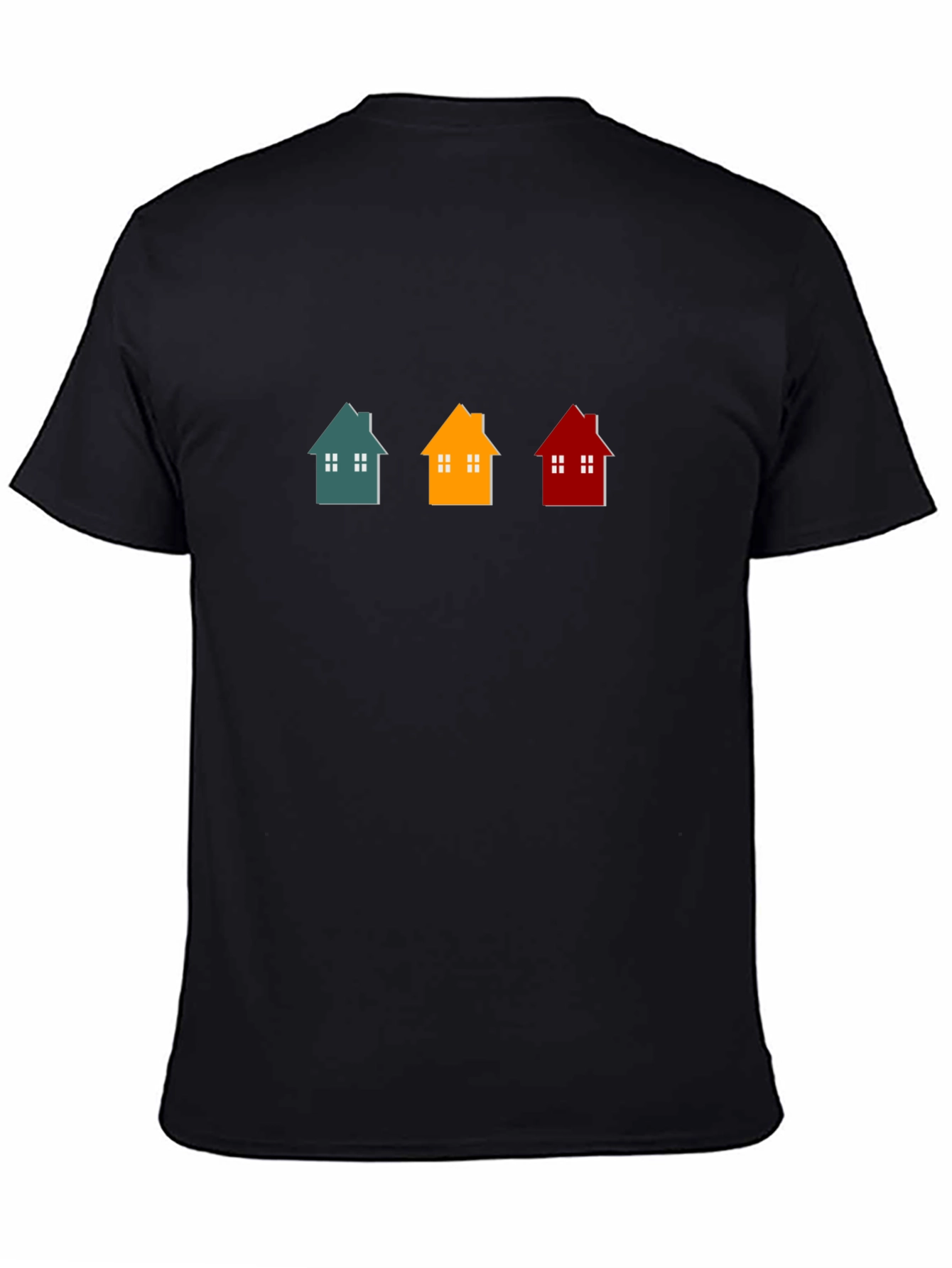 Black Colorful House T-Shirt view 4