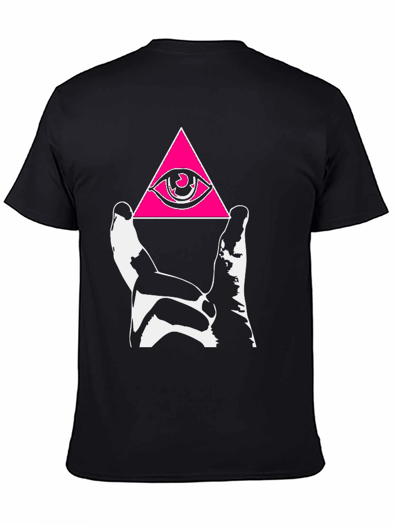 Black Illuminati Eye Pyramid Graphic Tee - Black view 4