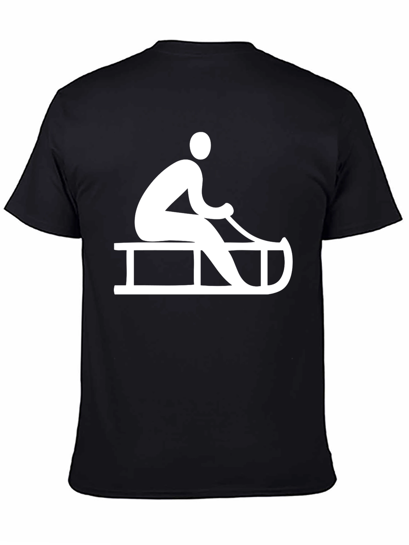 Black Sledding Graphic Tee - Winter Fun T-Shirt view 4