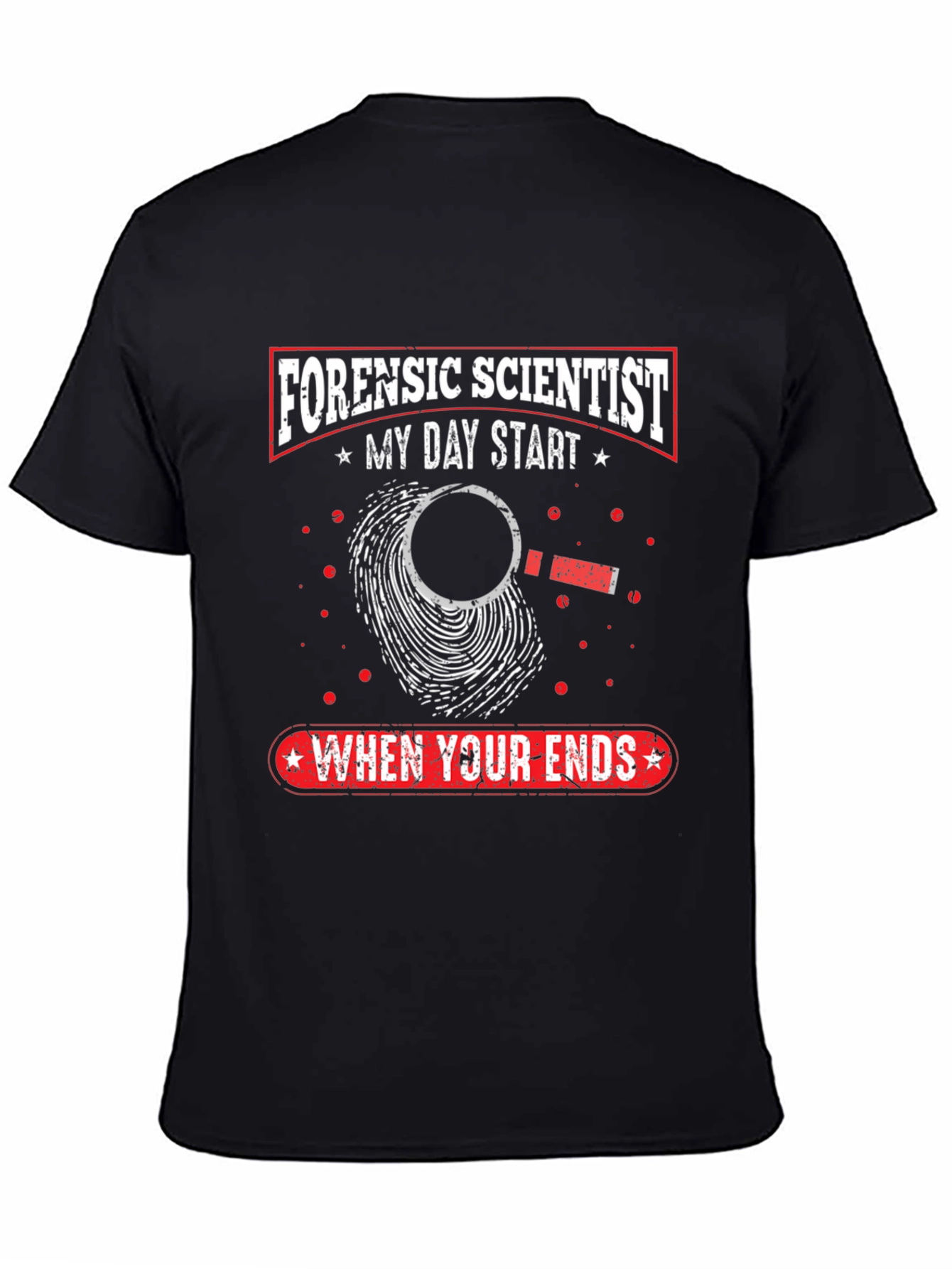 Black Forensic Scientist T-Shirt - Crime Scene Investigator view 4