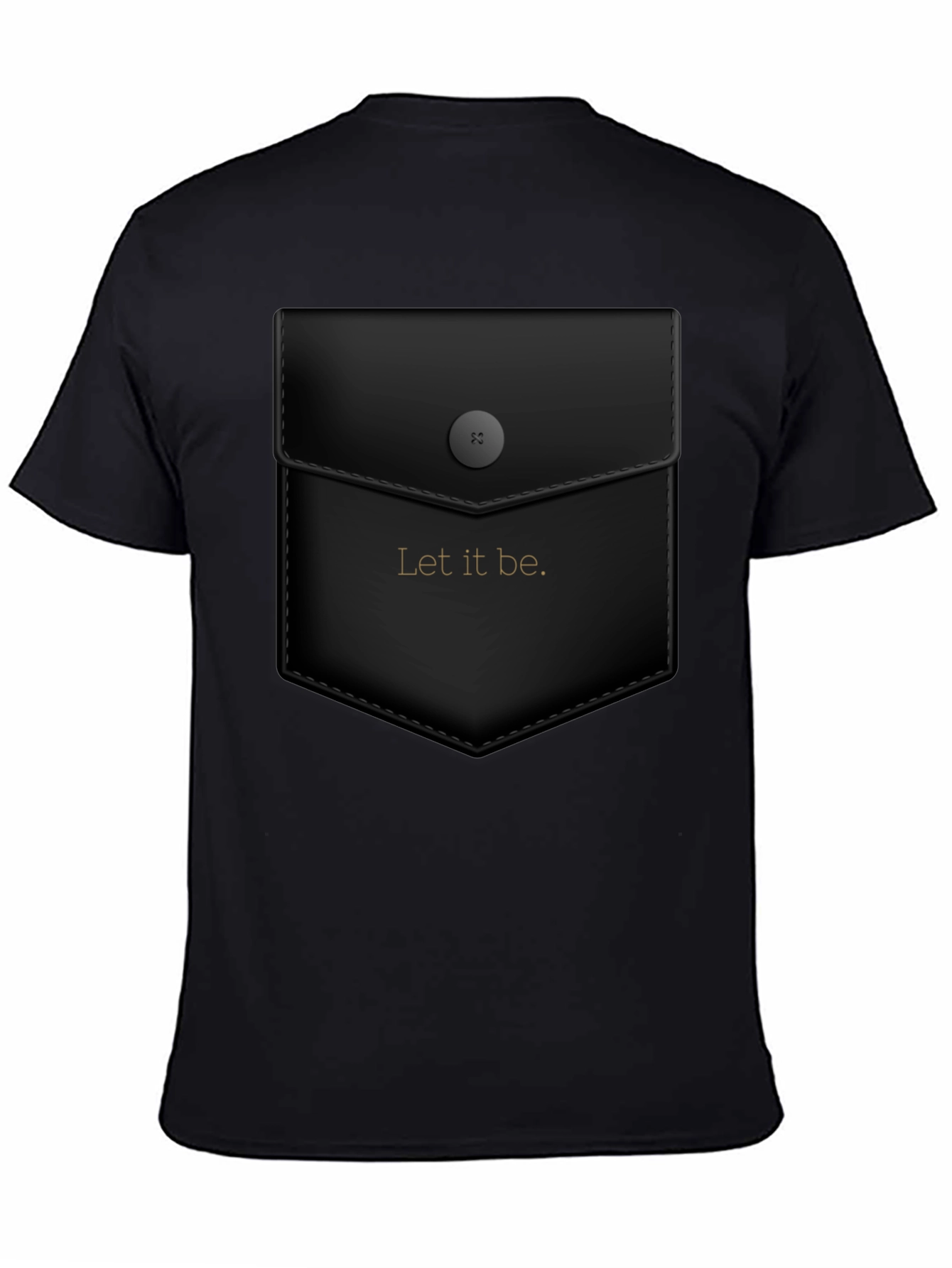 Black Let it Be Graphic Tee - Unique Faux Pocket Design view 4