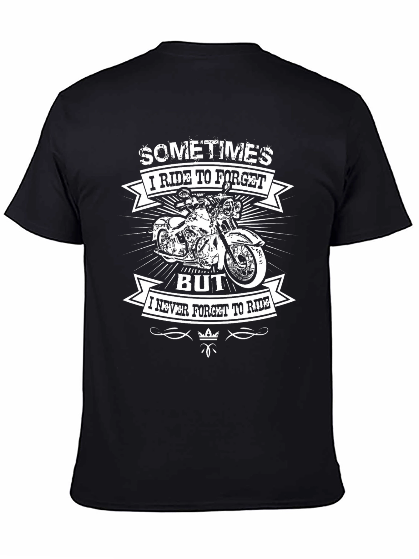 Black Rider T-Shirt - I Ride to Forget, But Never Forget to Ride view 4