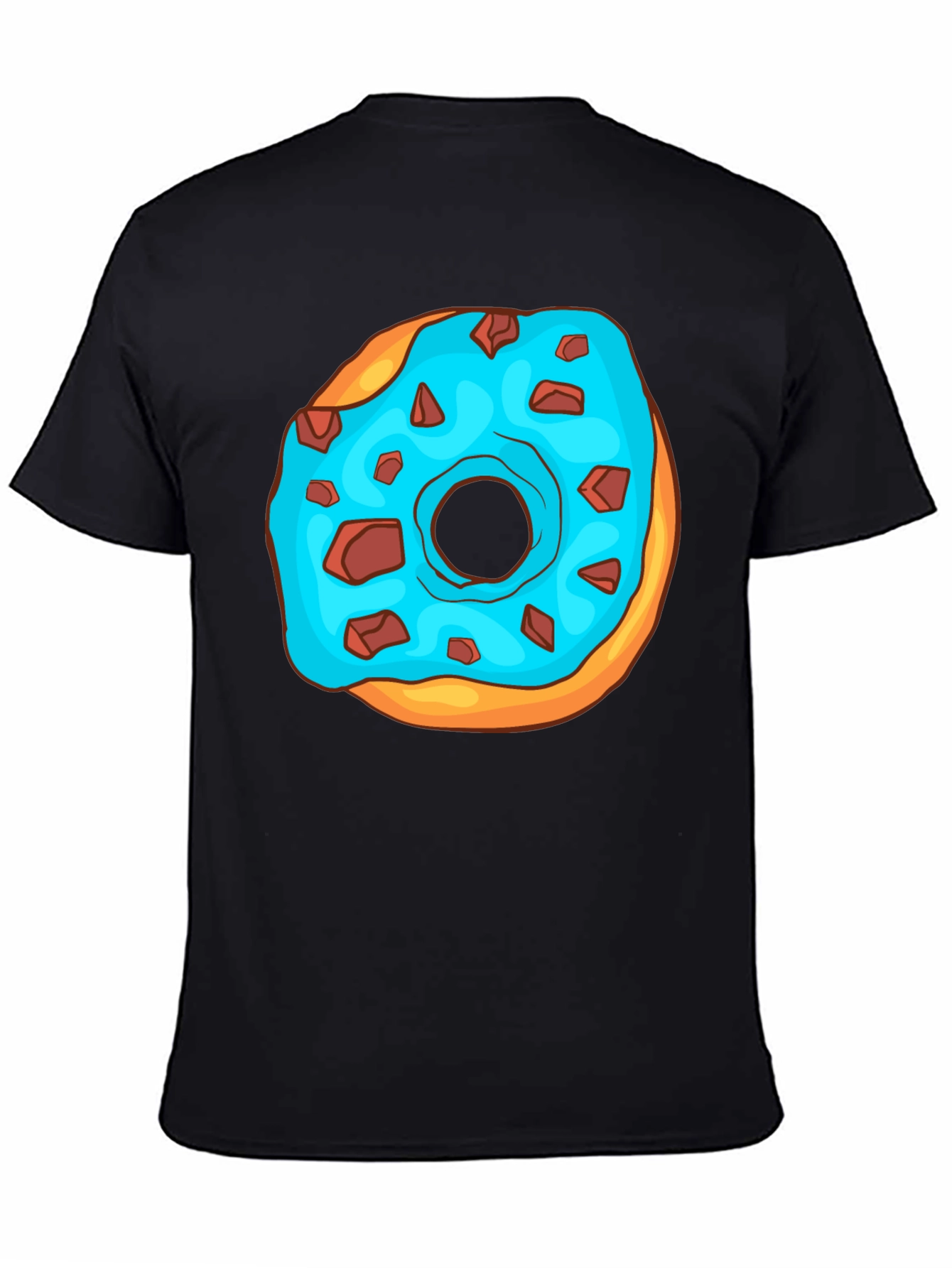 Black Donut Graphic T-Shirt - Funny Cartoon Design view 4