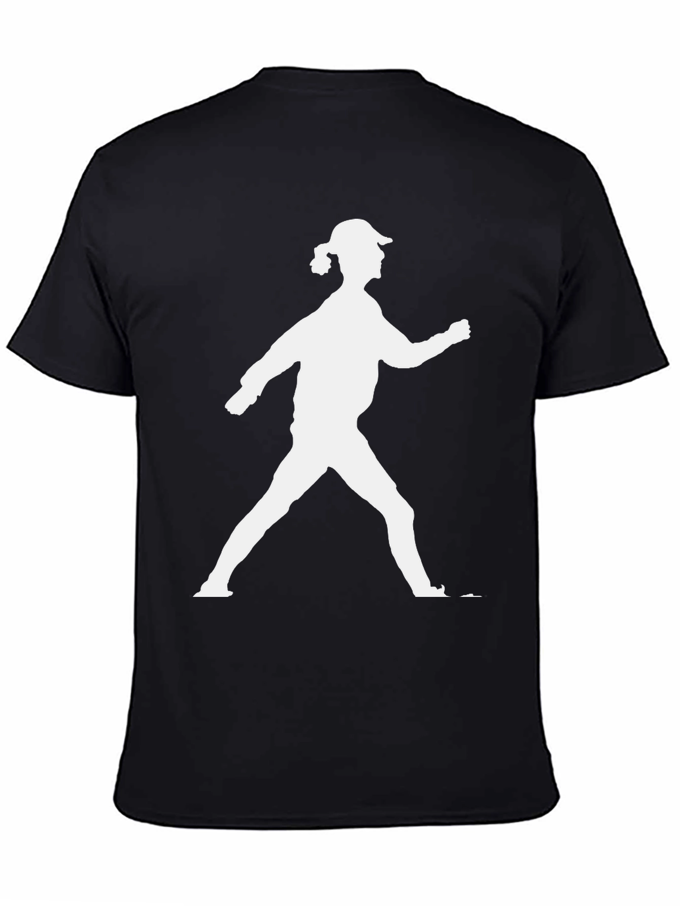 Black Silhouette Walker Graphic Tee - Black Unisex Shirt view 4